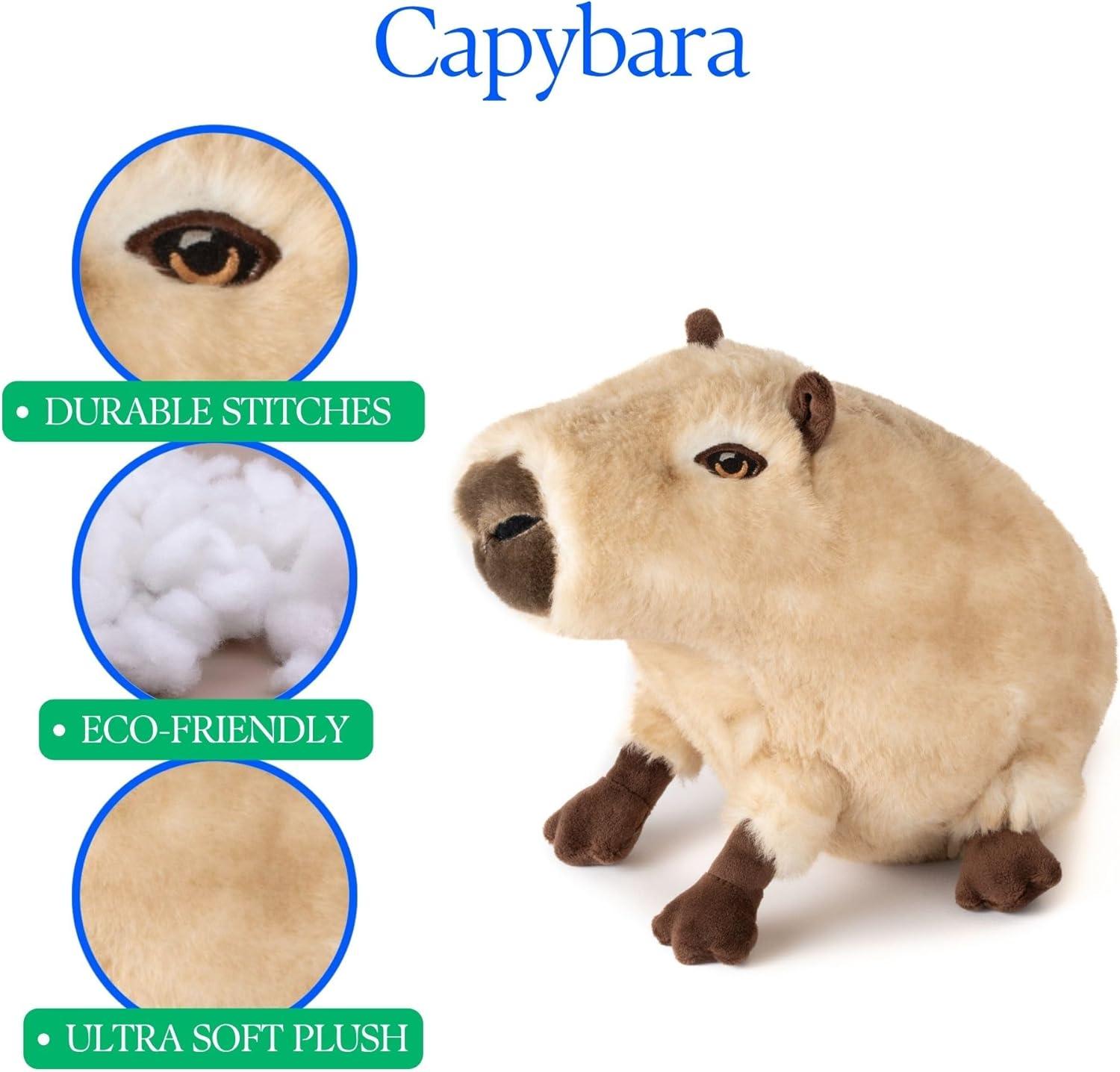 image:imageThe Petting Zoo Capybara Stuffed Animal Plushie Gifts for Kids Earth Keeperz Wildlife Animals Zoologee Brown Capybara Plush Toy 13 inches