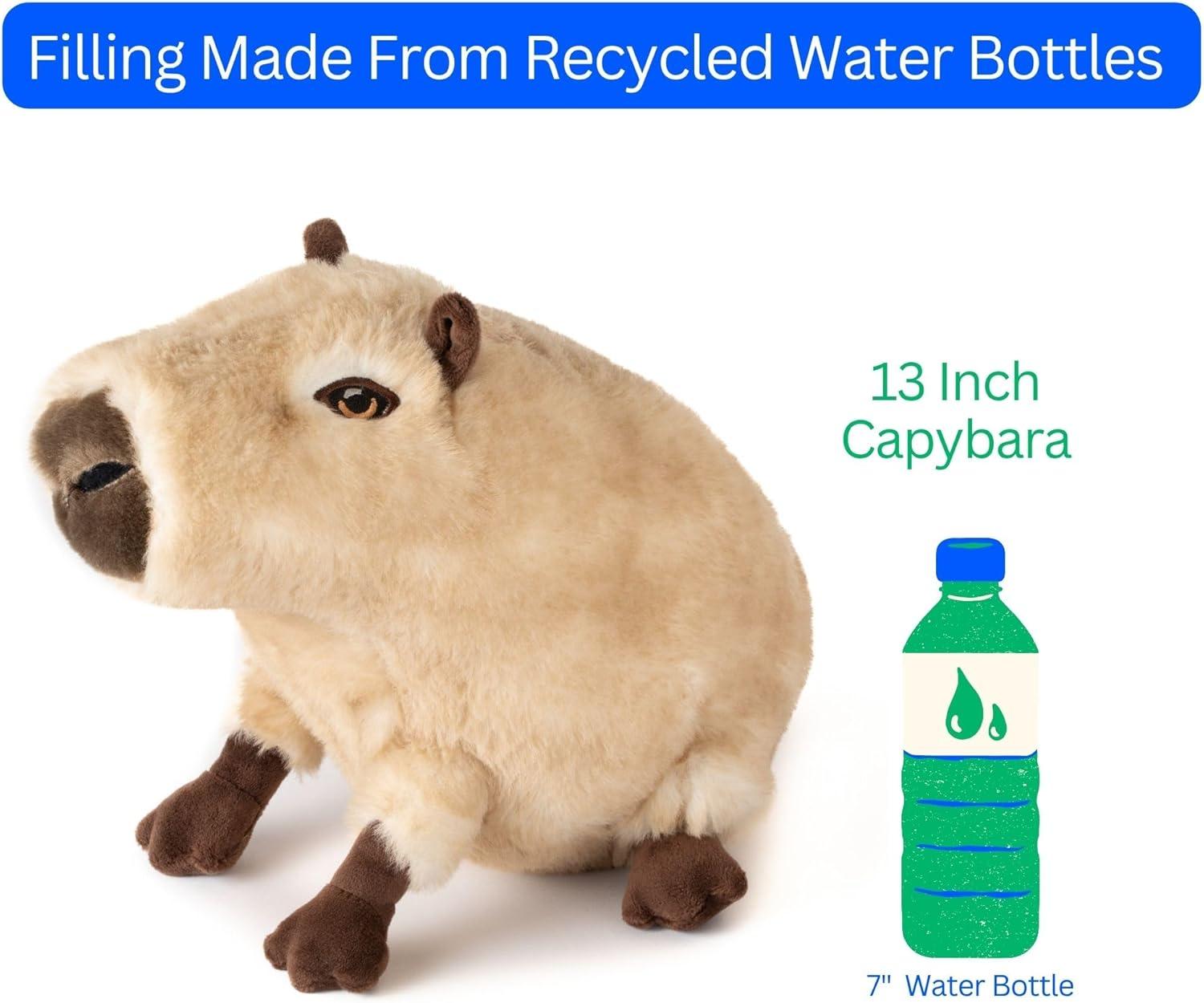 image:imageThe Petting Zoo Capybara Stuffed Animal Plushie Gifts for Kids Earth Keeperz Wildlife Animals Zoologee Brown Capybara Plush Toy 13 inches