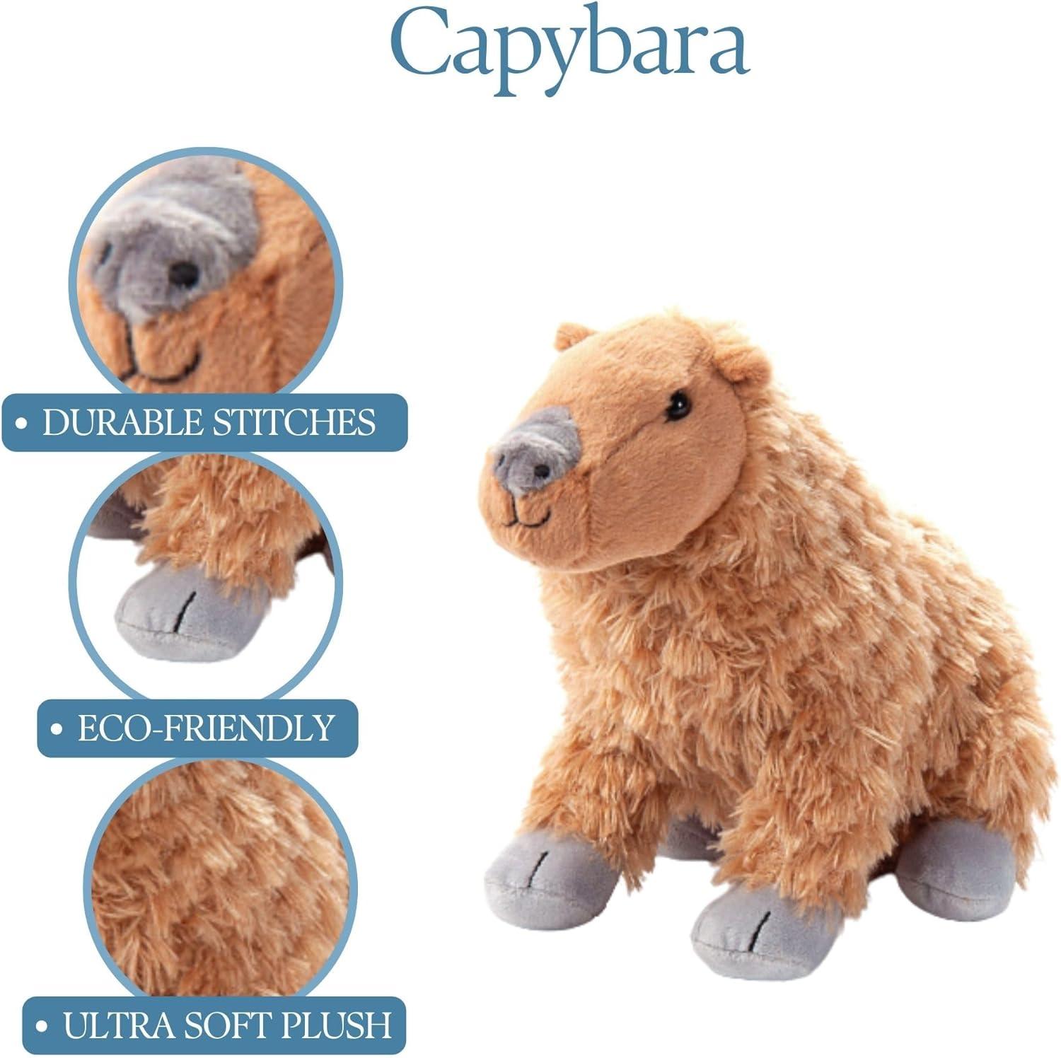 image:imageThe Petting Zoo Capybara Stuffed Animal Plushie Gifts for Kids Wild Onez Wildlife Animals Capybara Plush Toy 12 inches