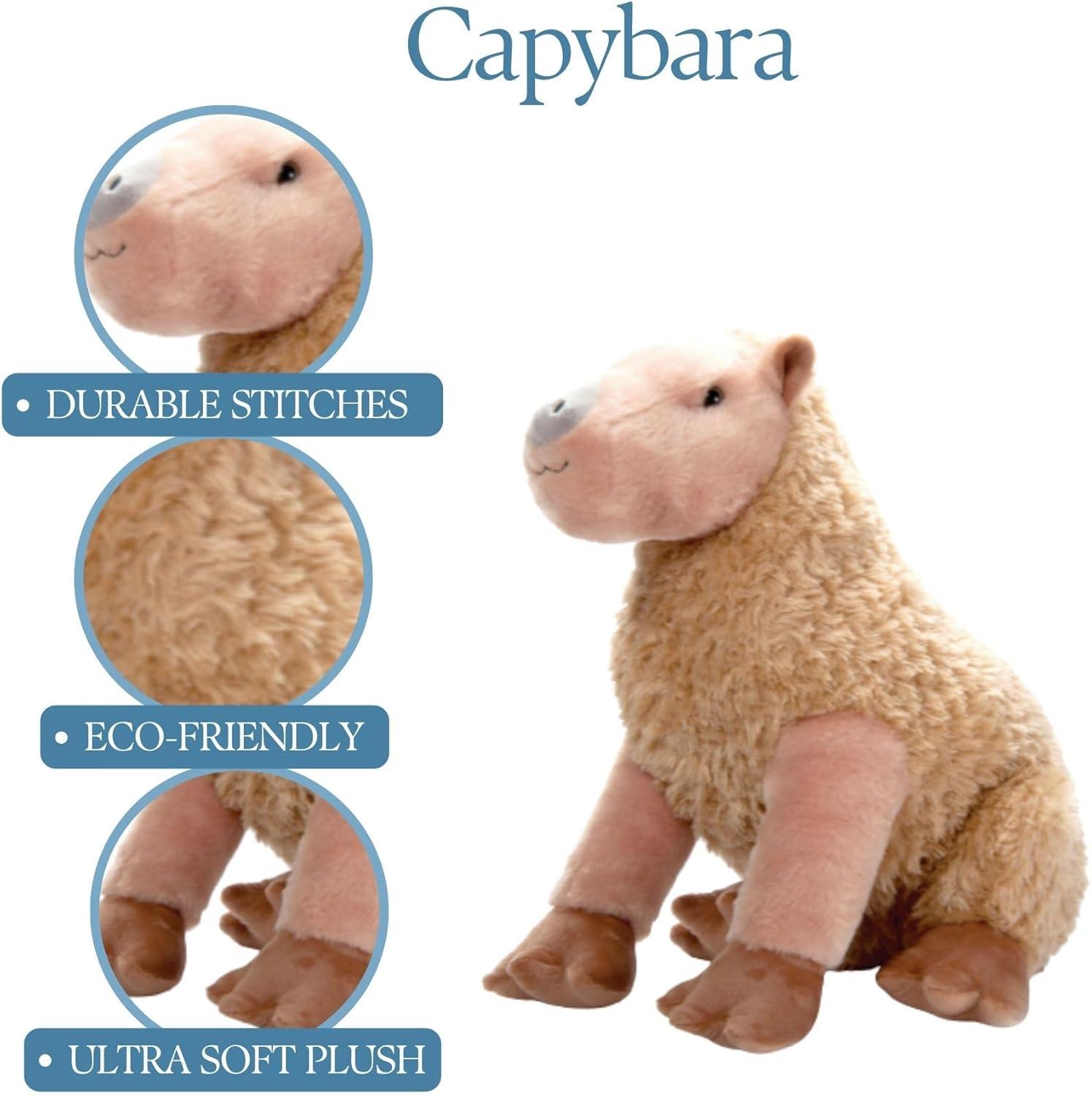image:imageThe Petting Zoo Capybara Stuffed Animal Plushie Gifts for Kids Wild Onez Wildlife Animals Capybara Plush Toy 20 inches