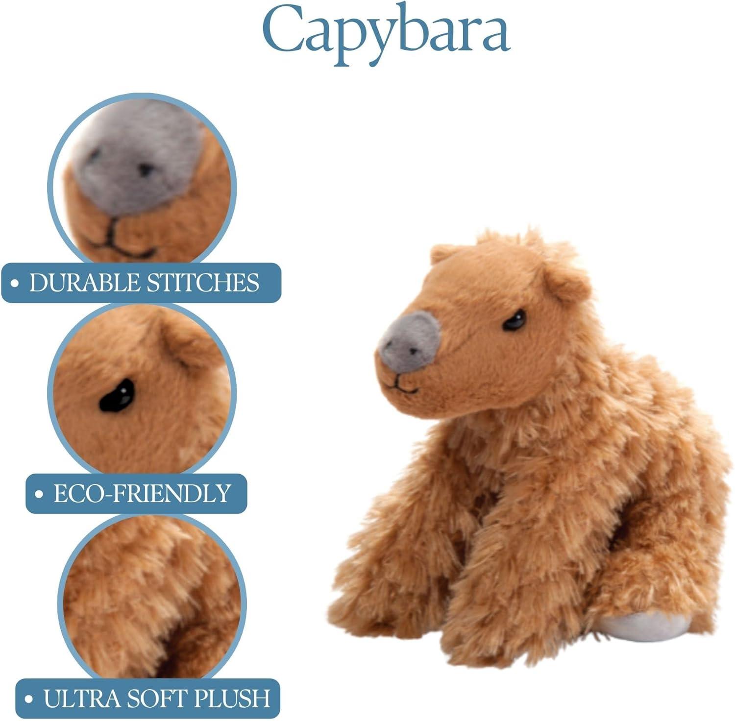 image:imageThe Petting Zoo Capybara Stuffed Animal Plushie Gifts for Kids Wild Onez Wildlife Animals Capybara Plush Toy 9 inches