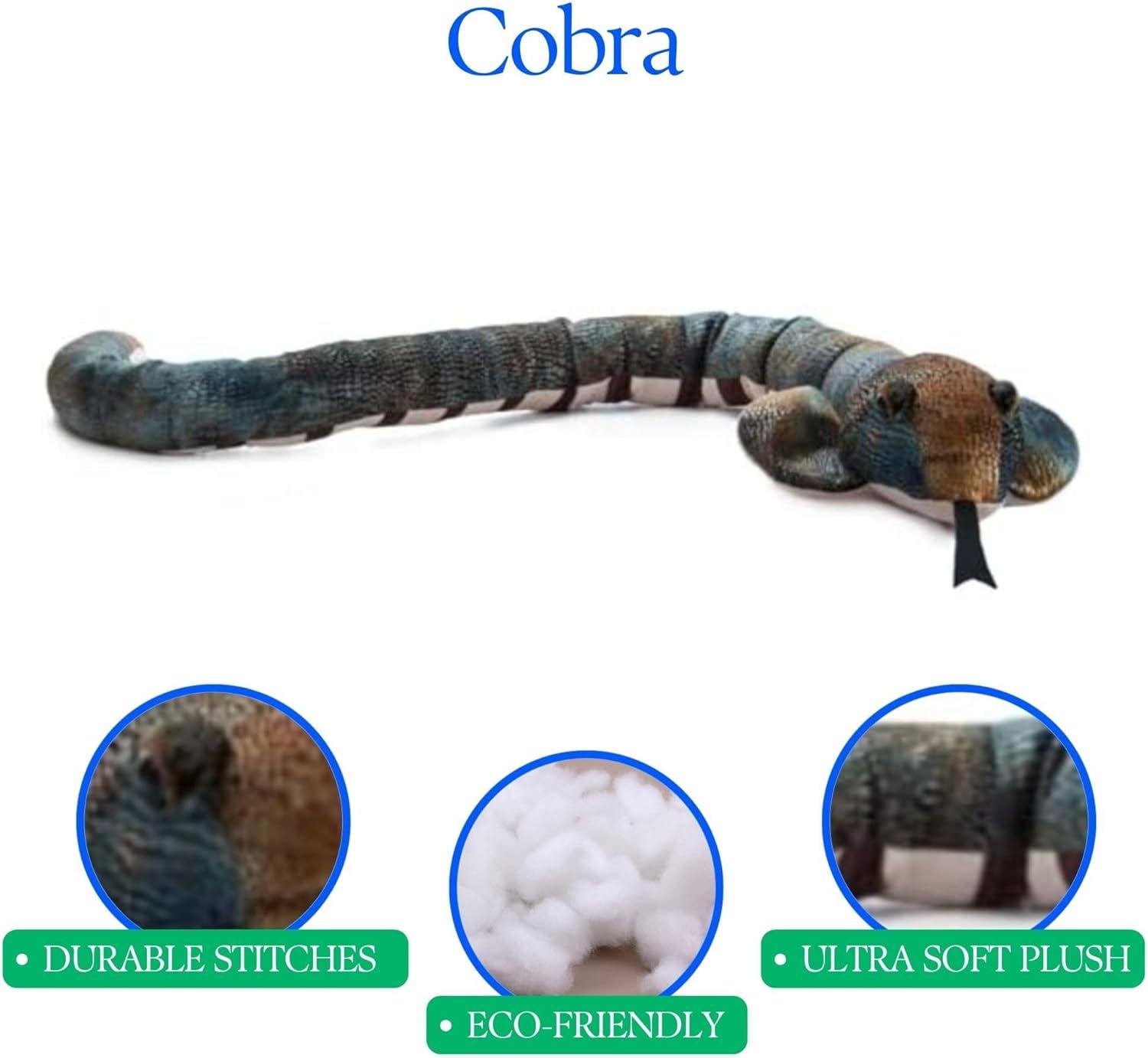 image:imageThe Petting Zoo Cobra Stuffed Animal Plushie Gifts for Kids Wild Onez Zoo Animals Snake Plush Toy 54 Inches