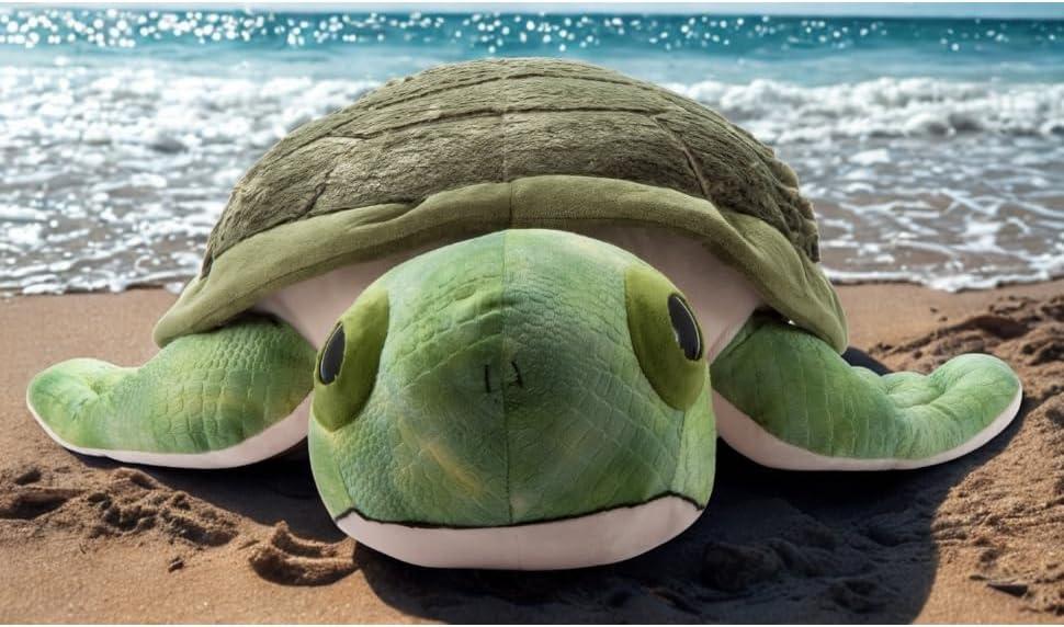 image:imageThe Petting Zoo Conservation Sea Turtle Stuffed Animal Plushie Gifts for Kids Conservation Sea Creature Animals Tortoise Plush Toy 32 Inches