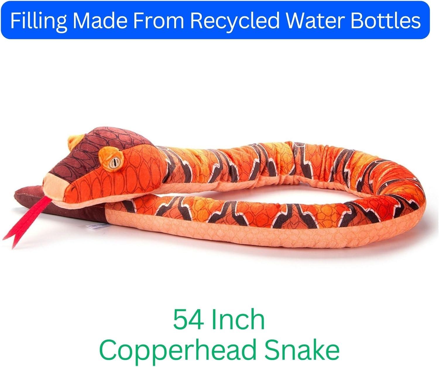image:imageThe Petting Zoo Copperhead Snake Stuffed Animal Plushie Gifts for Kids Earth Keeperz Snake Animals Zoologee Orange Copperhead Snake Plush Toy 54 inches