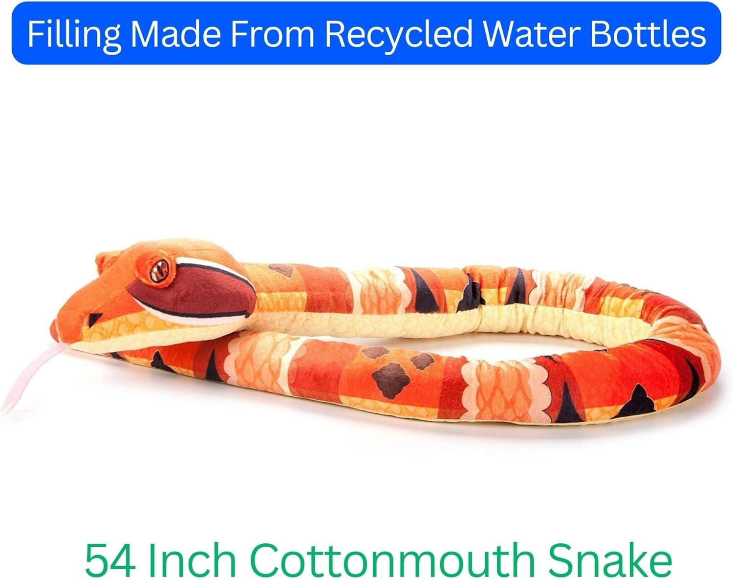 image:imageThe Petting Zoo Cottonmouth Snake Stuffed Animal Plushie Gifts for Kids Earth Keeperz Snake Animals Zoologee Orange Cottonmouth Snake Plush Toy 54 inches