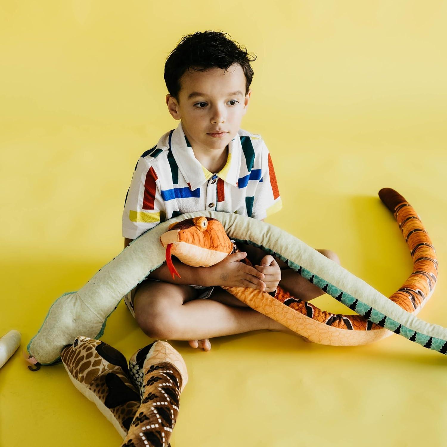 image:imageThe Petting Zoo Cottonmouth Snake Stuffed Animal Plushie Gifts for Kids Earth Keeperz Snake Animals Zoologee Orange Cottonmouth Snake Plush Toy 54 inches