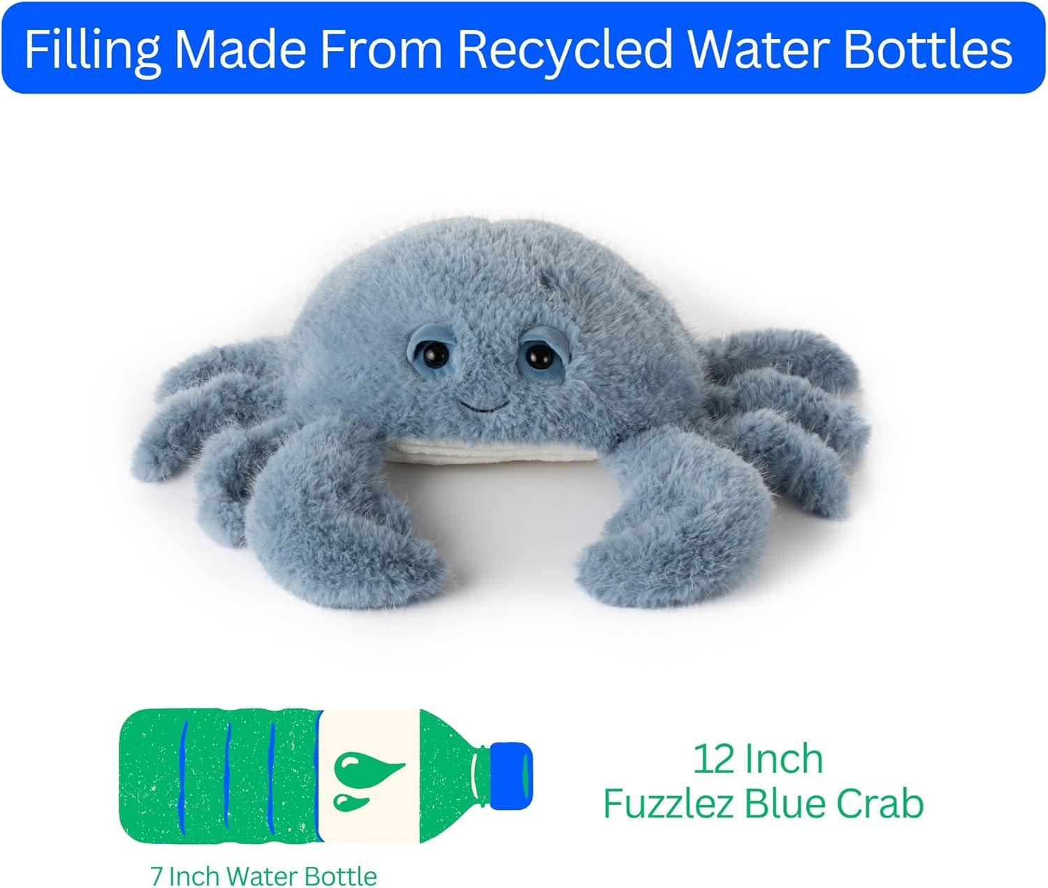 image:imageThe Petting Zoo Crab Stuffed Animal Plushie Gifts for Kids Fuzzlez Sealife Animals Blue Crab Plush Toy 12 Inches