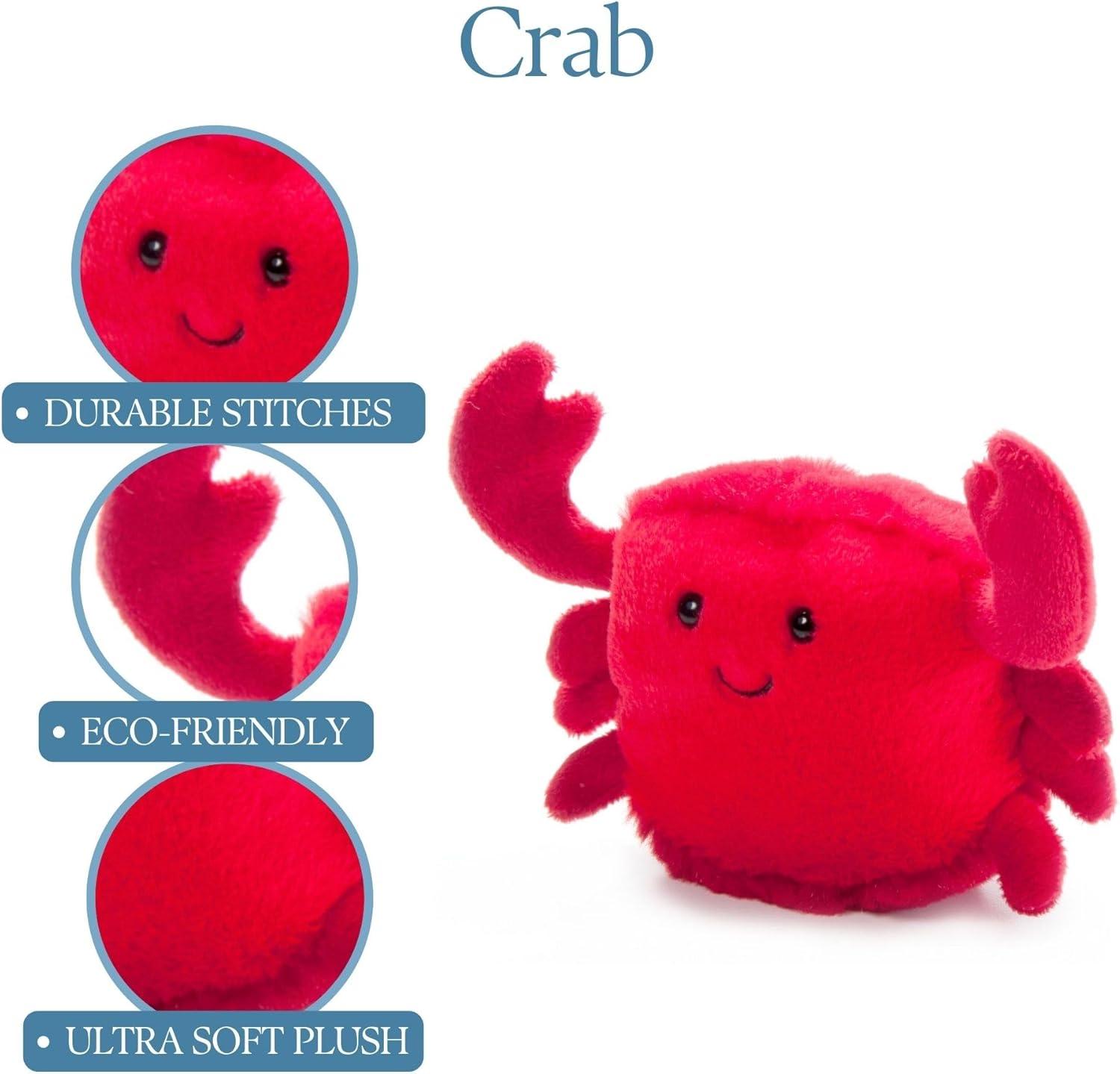 image:imageThe Petting Zoo Crab Stuffed Animal Plushie Gifts for Kids Nuggetz Sealife Animals Crab Plush Toy 6 inchesSmall
