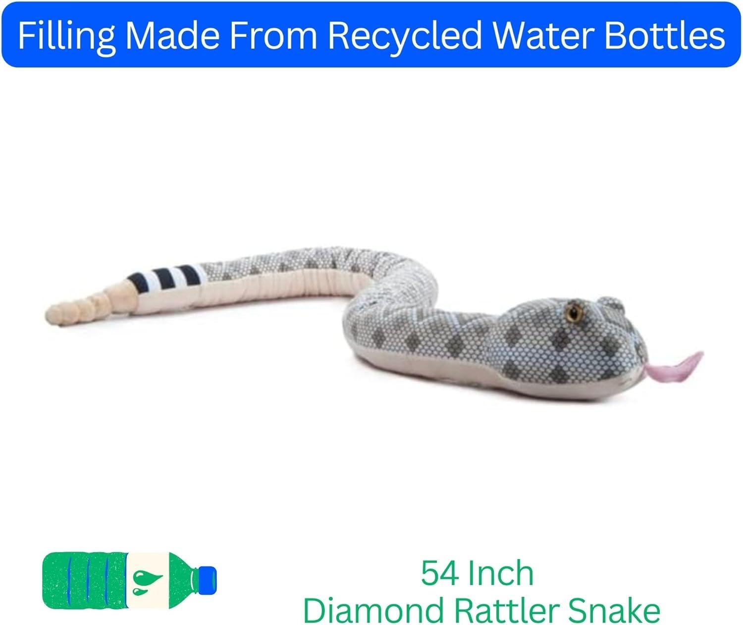 image:imageThe Petting Zoo Diamond Rattler Stuffed Animal Plushie Gifts for Kids Wild Onez Zoo Animals Snake Plush Toy 54 Inches