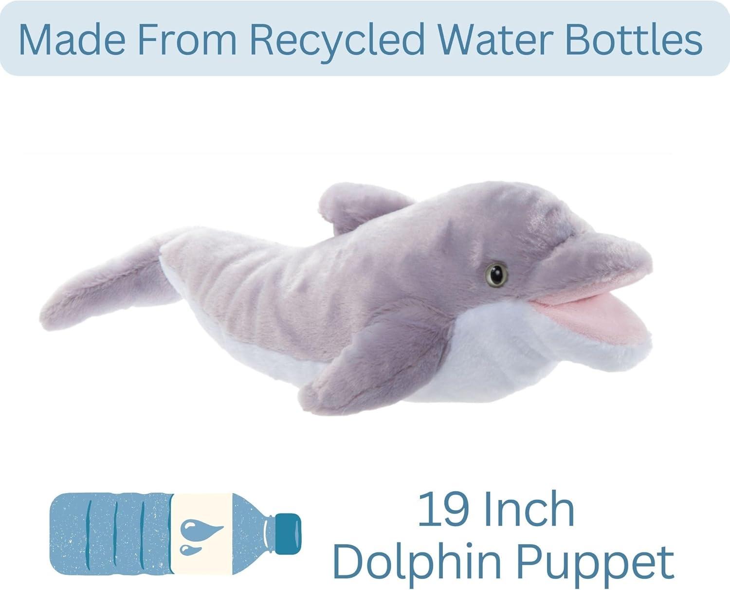 image:imageThe Petting Zoo Dolphin Hand Puppet Stuffed Animal Plushie Gifts for Kids Puppetz Animals Dolphin Interactive Puppets Plush Toy 19 Inches