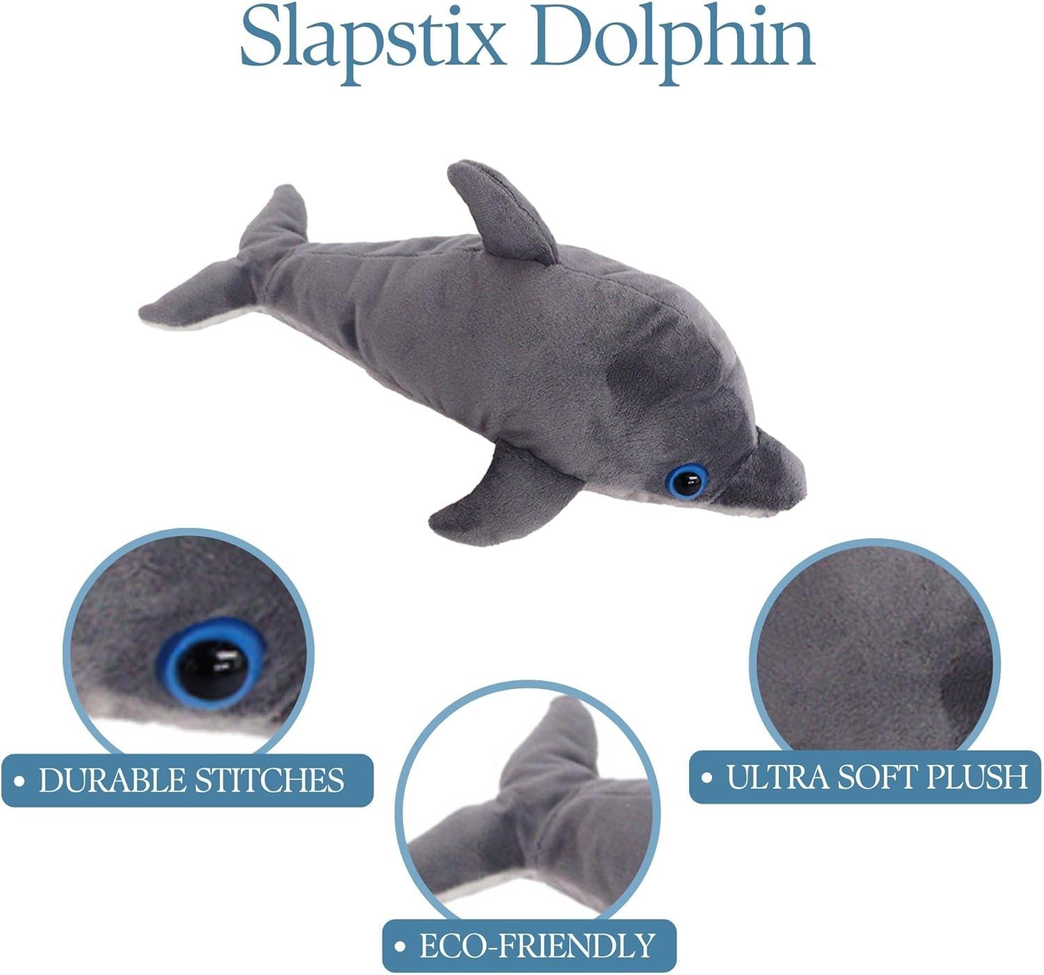 image:imageThe Petting Zoo Dolphin Stuffed Animal Plushie Slap Bracelet Gifts for Kids Slapstix Sealife Animals Grey Dolphin Plush Toy 10 inches
