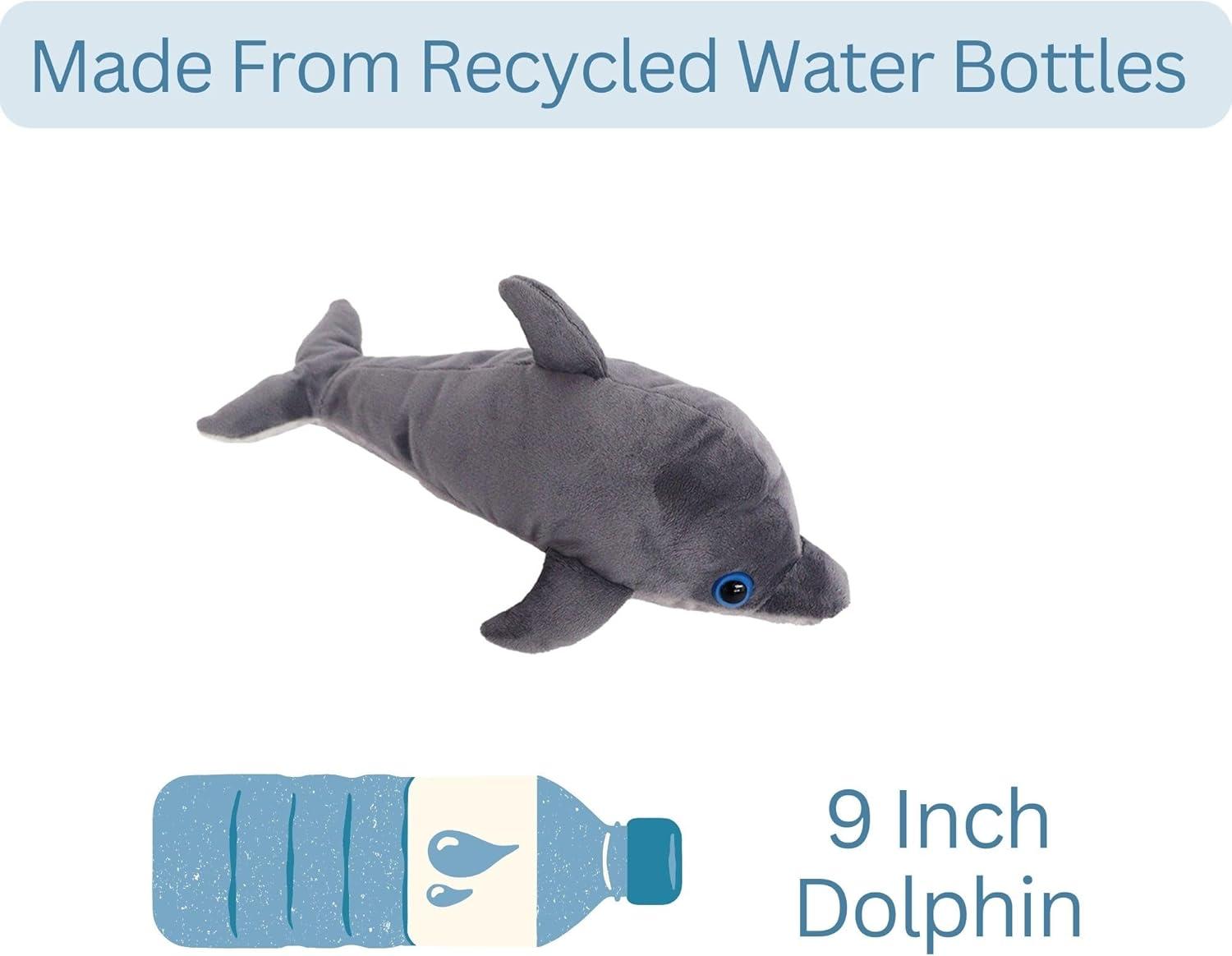 image:imageThe Petting Zoo Dolphin Stuffed Animal Plushie Slap Bracelet Gifts for Kids Slapstix Sealife Animals Grey Dolphin Plush Toy 10 inches