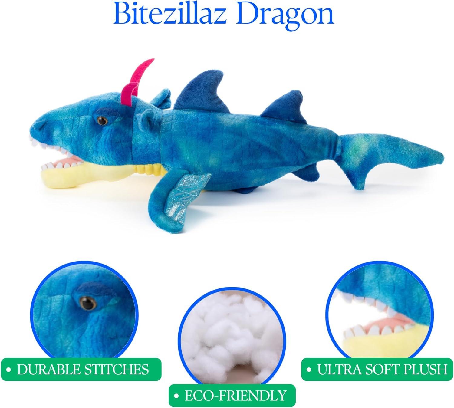 image:imageThe Petting Zoo Dragon Stuffed Animal Plushie Gifts for Kids Bitezillaz Animals Blue Dragon Plush Toy 18 inches