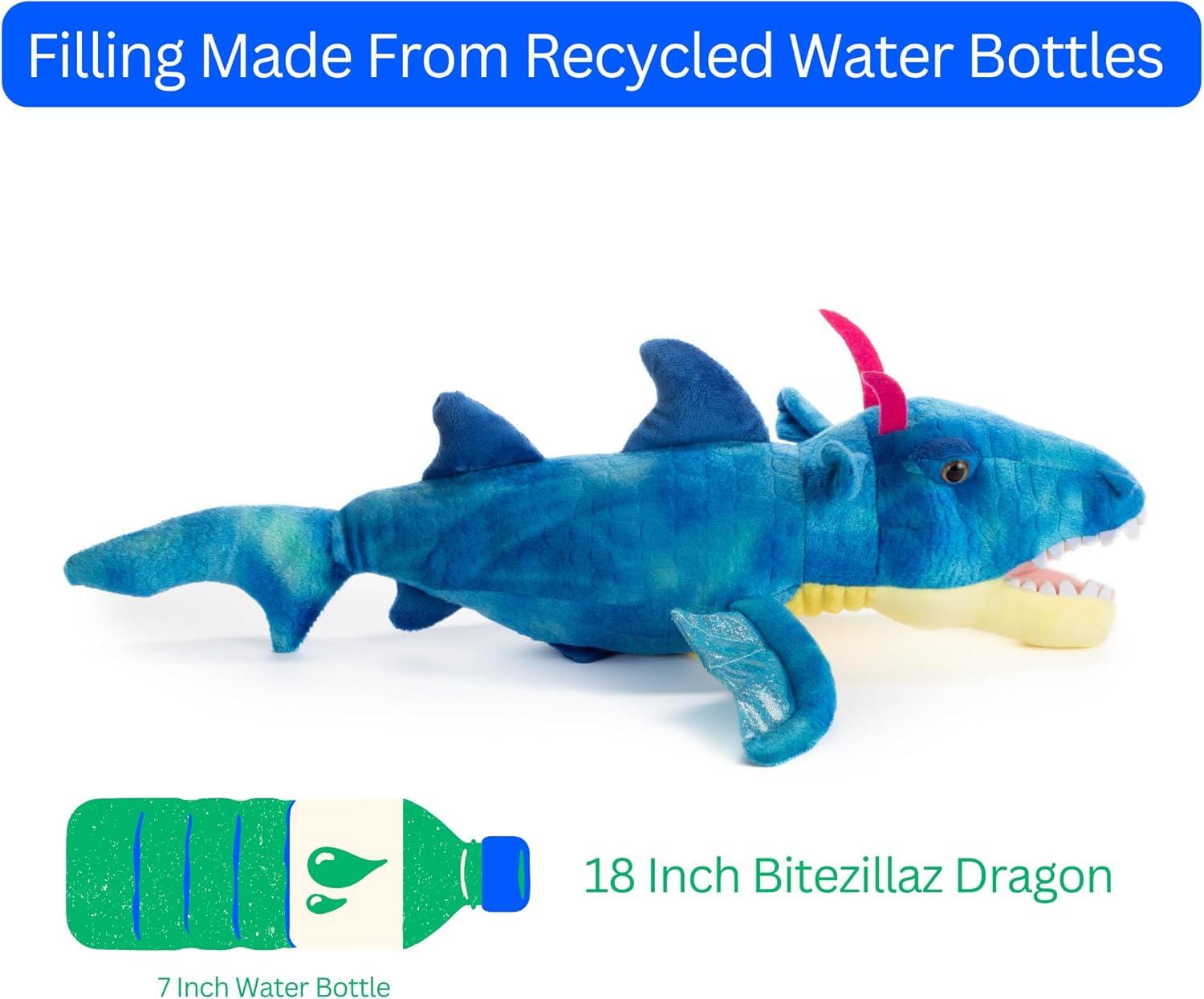 image:imageThe Petting Zoo Dragon Stuffed Animal Plushie Gifts for Kids Bitezillaz Animals Blue Dragon Plush Toy 18 inches