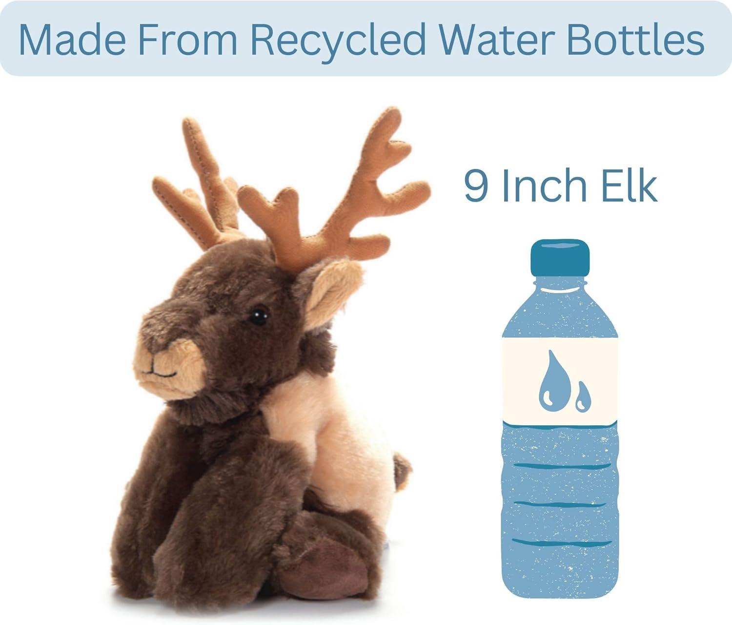 image:imageThe Petting Zoo Elk Stuffed Animal Plushie Gifts for Kids Wild Onez Zoo Animals Elk Plush Toy 9 Inches