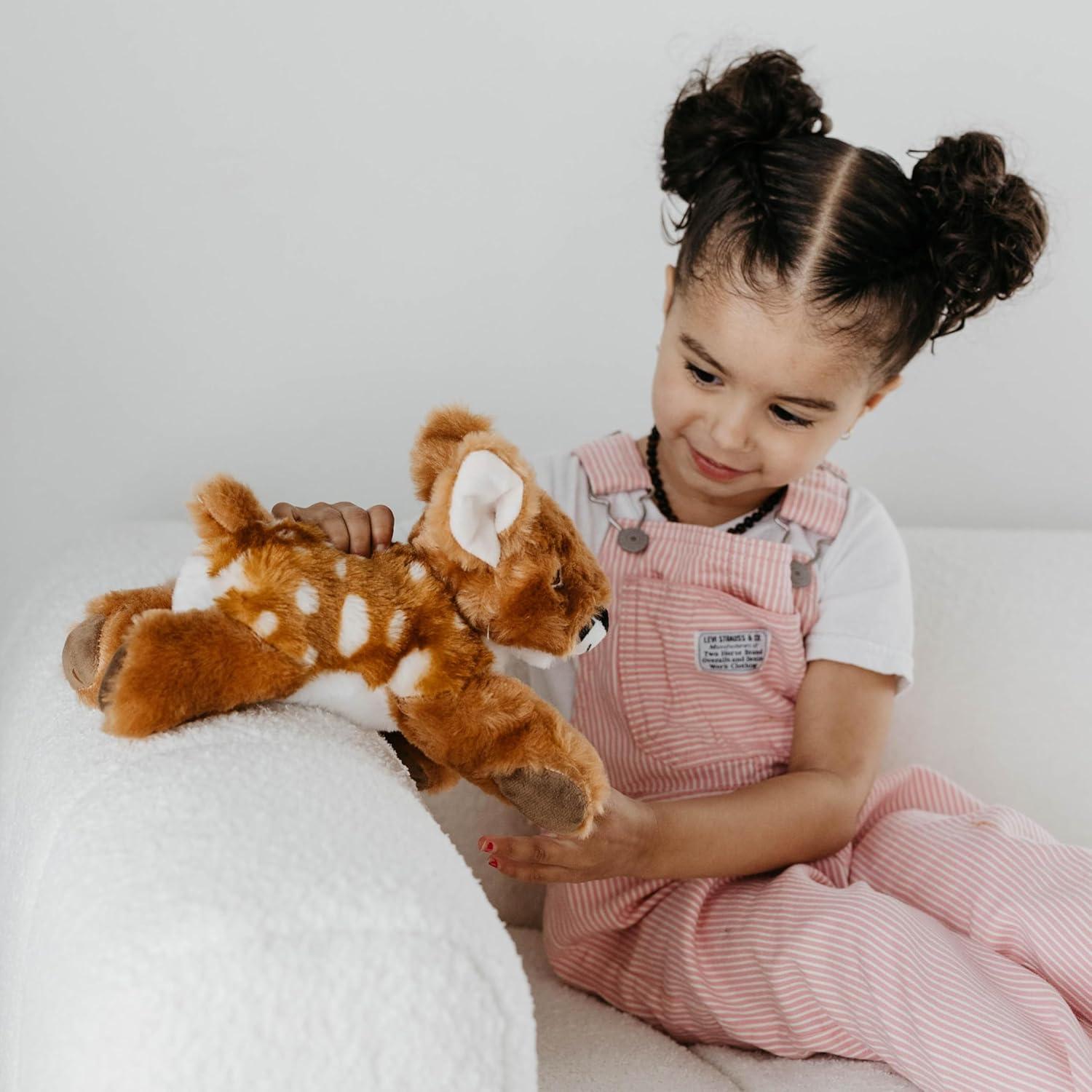 image:imageThe Petting Zoo Fawn Stuffed Animal Plushie Gifts for Kids Earth Keeperz Wildlife Animals Zoologee Brown Fawn Plush Toy 10 inches