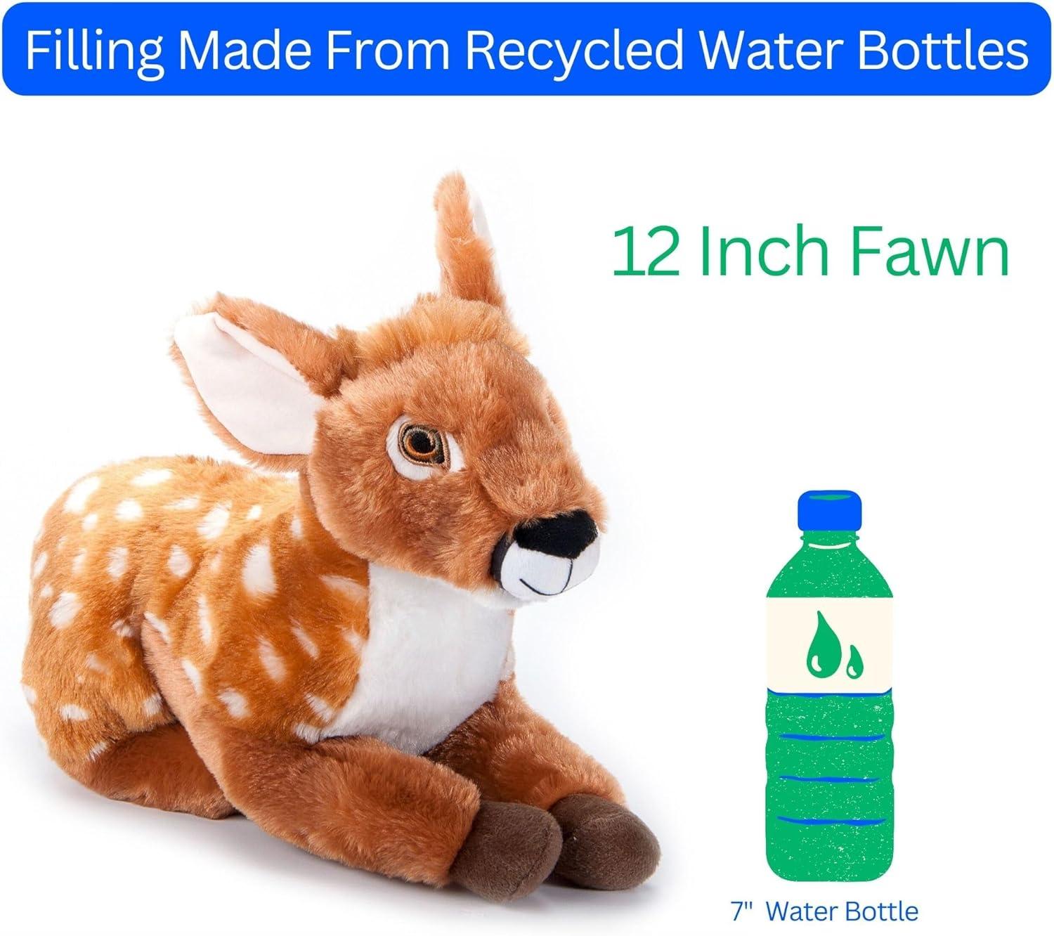 image:imageThe Petting Zoo Fawn Stuffed Animal Plushie Gifts for Kids Earth Keeperz Wildlife Animals Zoologee Brown Fawn Plush Toy 12 inches