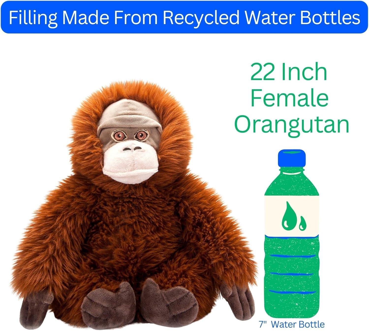 image:imageThe Petting Zoo Female Orangutan Stuffed Animal Plushie Gifts for Kids Earth Keeperz Wildlife Animals Zoologee Female Orangutan Plush Toy 11 inches