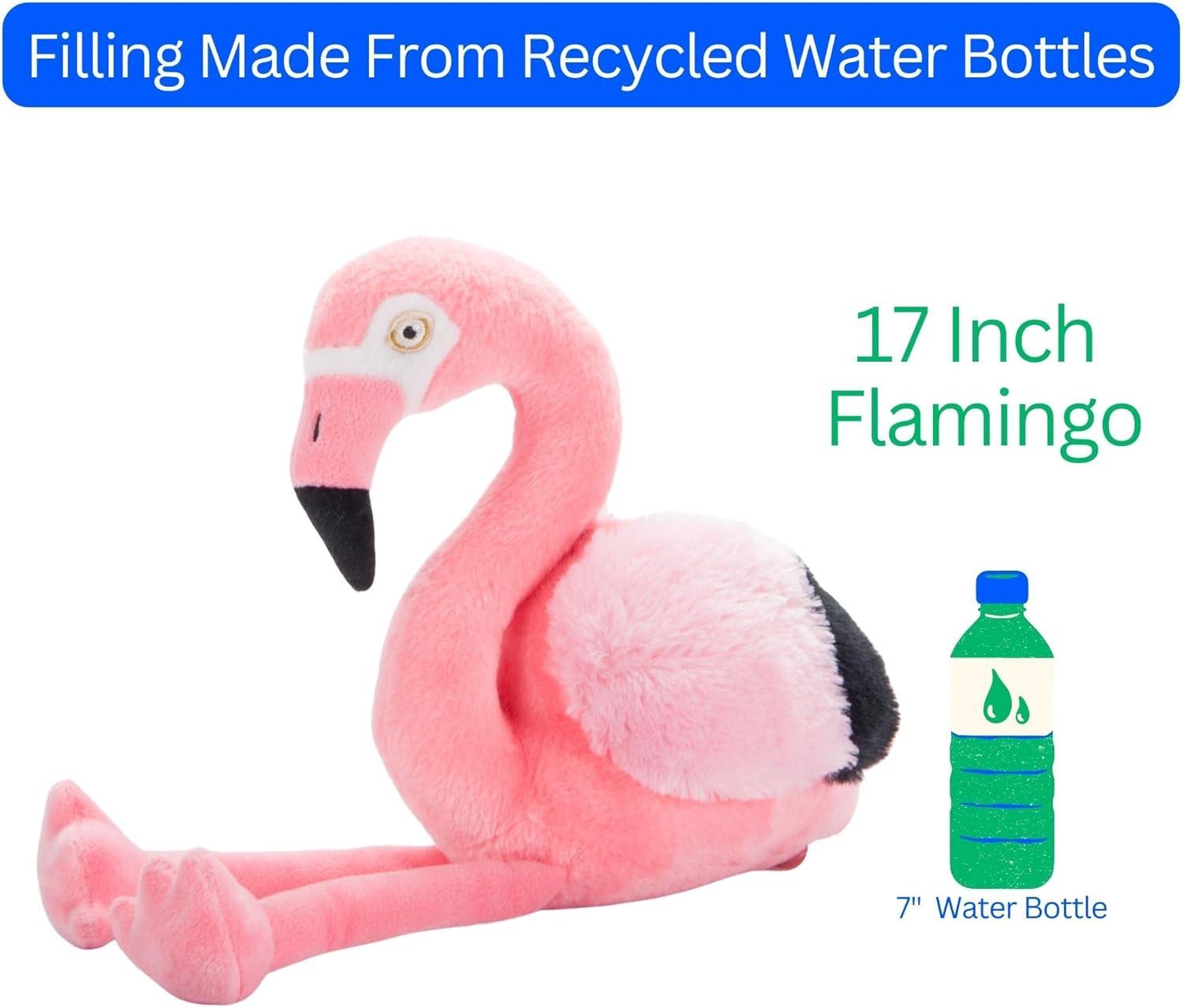 image:imageThe Petting Zoo Flamingo Stuffed Animal Plushie Gifts for Kids Earth Keeperz Wildlife Animals Zoologee Pink Flamingo Plush Toy 17 inches