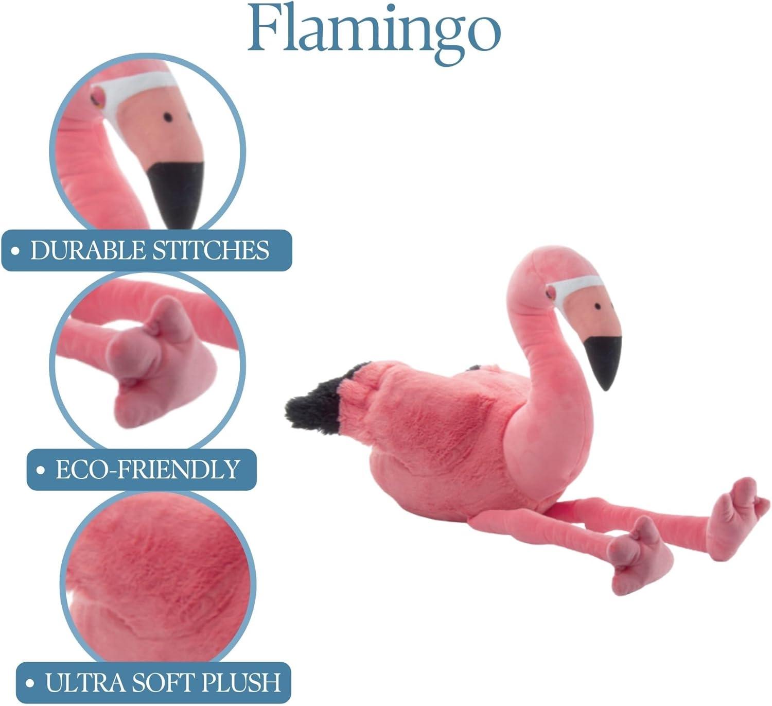 image:imageThe Petting Zoo Flamingo Stuffed Animal Plushie Gifts for Kids Wild Onez Wildlife Animals Jumbo Pink Flamingo Plush Toy 20 inches