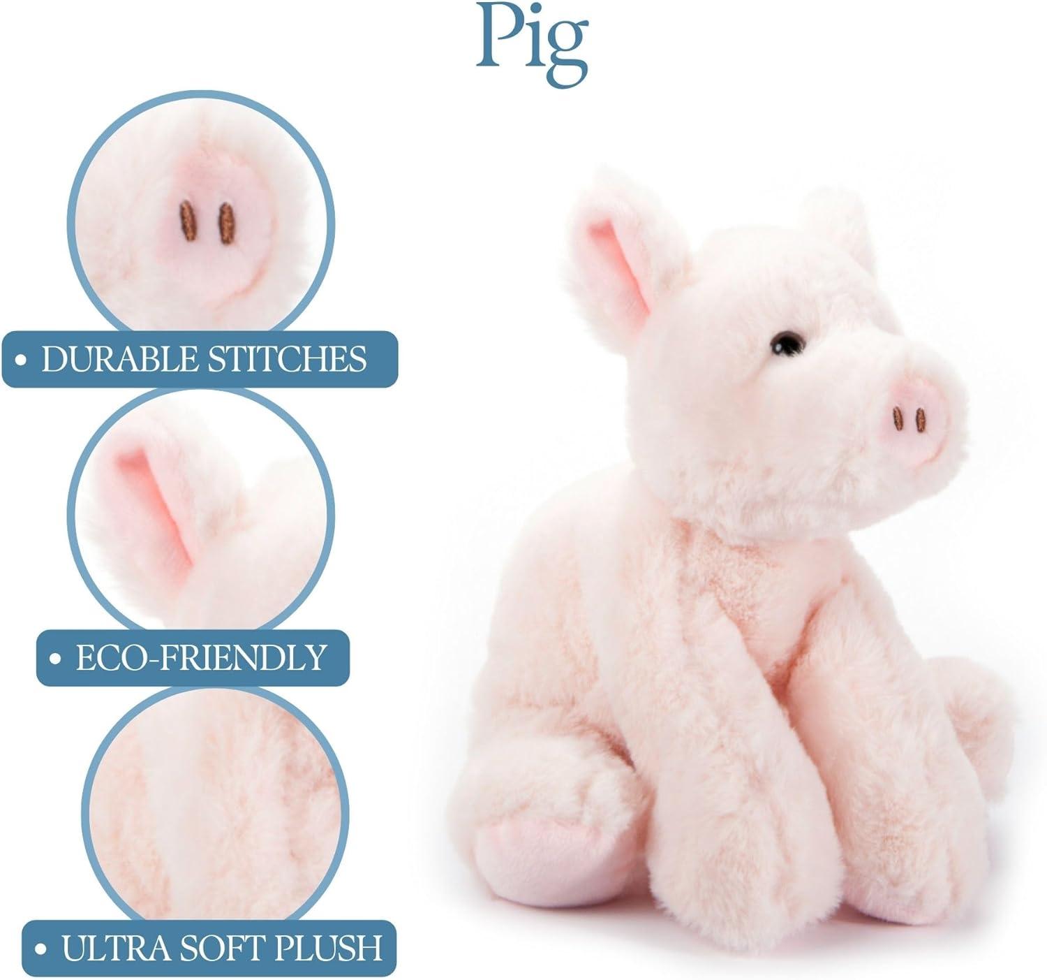 image:imageThe Petting Zoo Floppy Pig Stuffed Animal Plushie Gifts for Kids Wild Onez Wildlife Animals Pig Plush Toy 9 inches