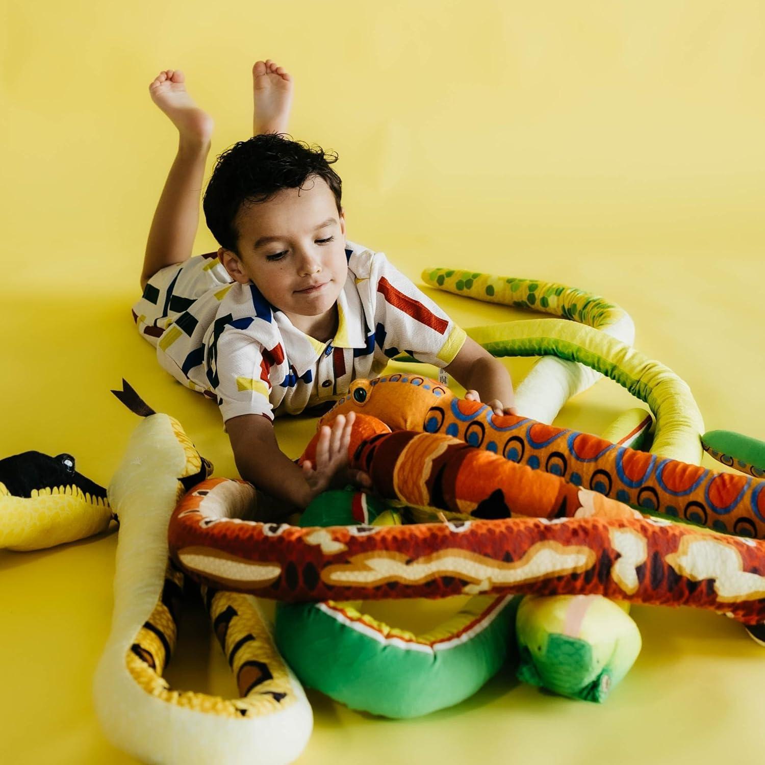 image:imageThe Petting Zoo Green Tree Python Snake Stuffed Animal Plushie Gifts for Kids Earth Keeperz Snake Animals Zoologee High Yellow Green Tree Python Snake Plush Toy 54 inches