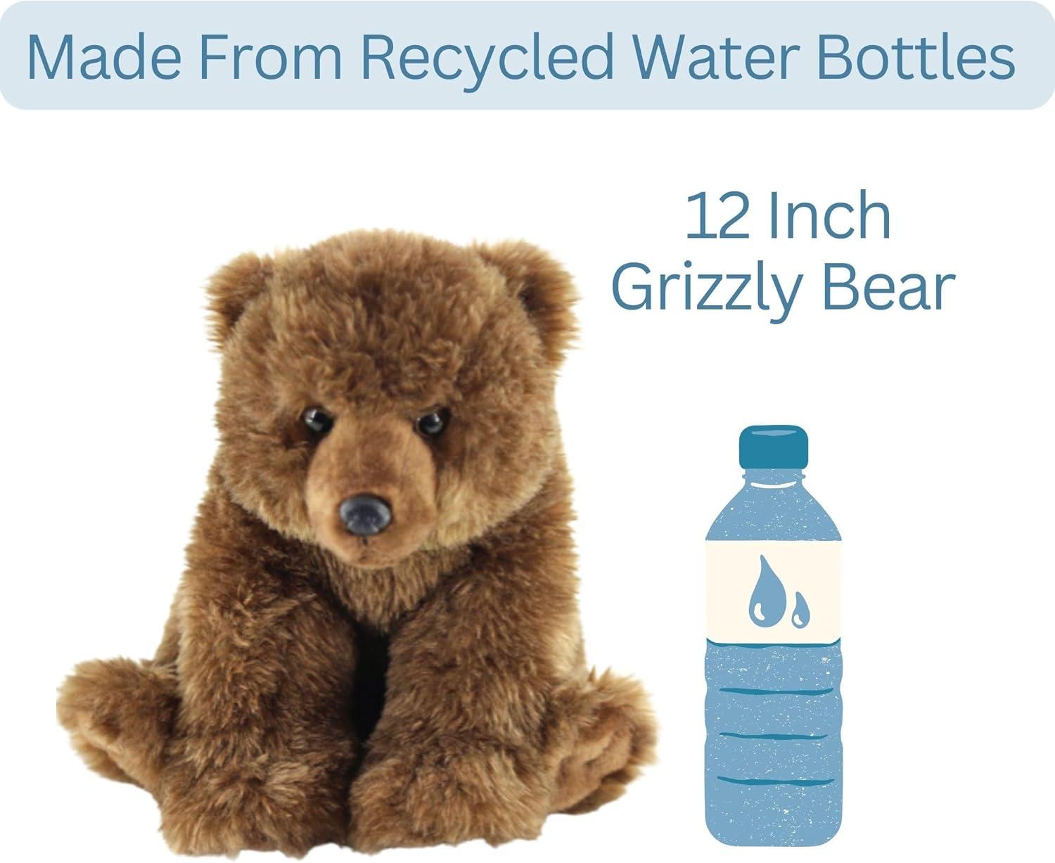 image:imageThe Petting Zoo Grizzly Bear Stuffed Animal Plushie Gifts for Kids Wild Onez Animals Bear Plush Toy 12 inches