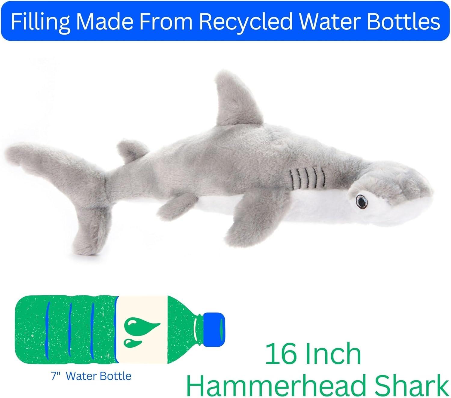 image:imageThe Petting Zoo Hammerhead Shark Stuffed Animal Plushie Gifts for Kids Earth Keeperz Sealife Animals Zoologee Grey Hammerhead Shark Plush Toy 16 inches