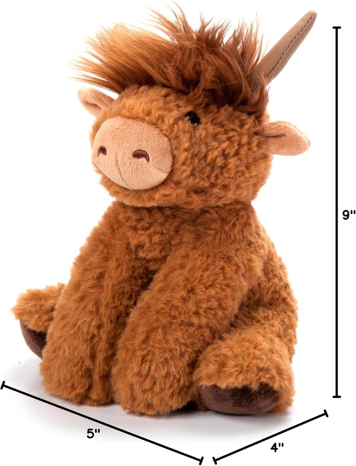 image:imageThe Petting Zoo Highland Cow Plushie Stuffed Animal Gifts for Kids Wild Onez Wildlife Animals Cow Plush Toy 9 inches