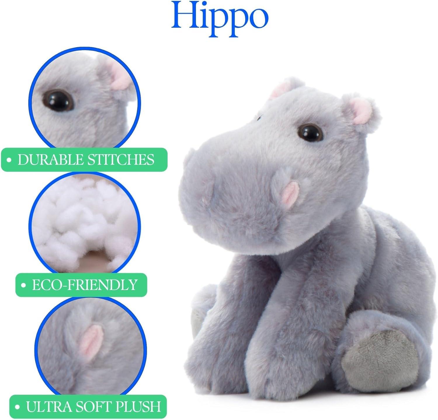 image:imageThe Petting Zoo Hippo Stuffed Animal Gifts for Kids Wild Onez Zoo Animals Hippo Plush Toy 9 inches