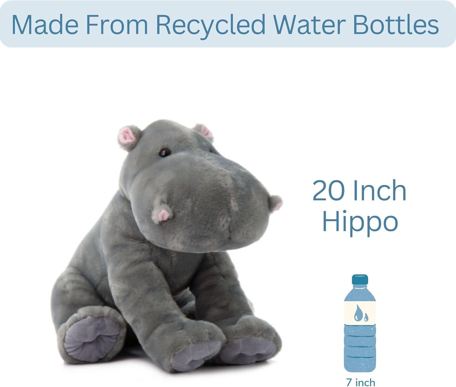 image:imageThe Petting Zoo Hippo Stuffed Animal Gifts for Kids Wild Onez Zoo Animals Jumbo Hippo Plush Toy 20 inches