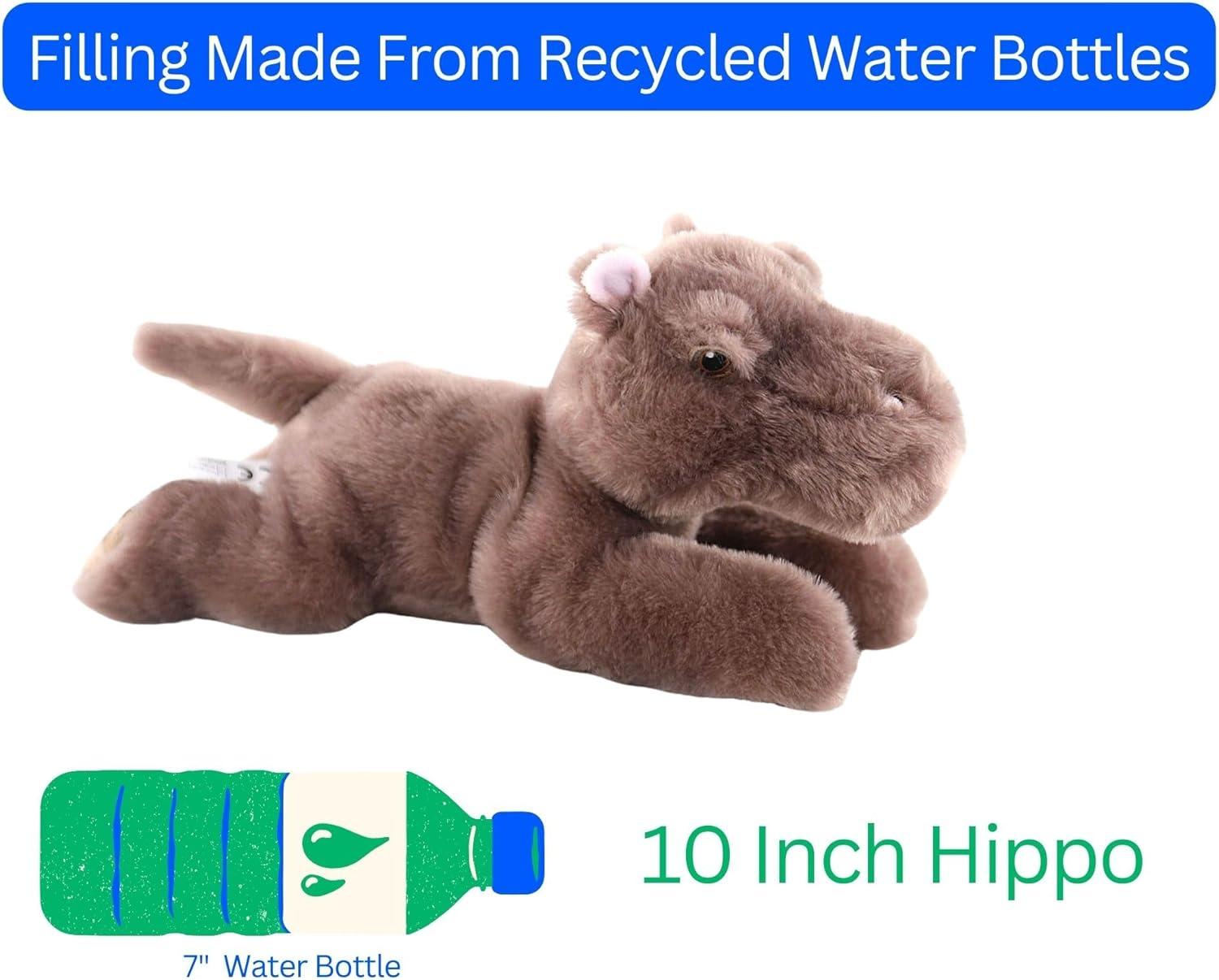 image:imageThe Petting Zoo Hippo Stuffed Animal Plushie Gifts for Kids Earth Keeperz Wildlife Animals Zoologee Grey Hippo Plush Toy 10 inches