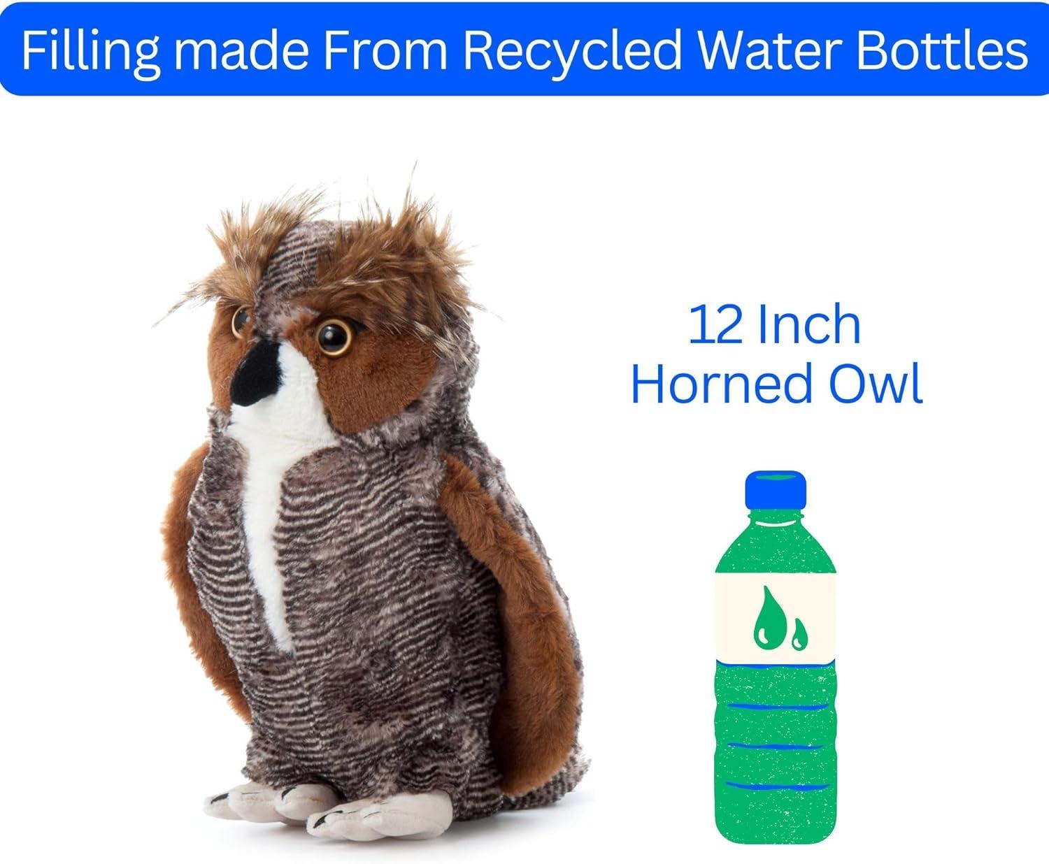 image:imageThe Petting Zoo Horned Owl Stuffed Animal Plushie Gifts for Kids Wild Onez Zoo Animals Horned Owl Plush Toy 12 Inches