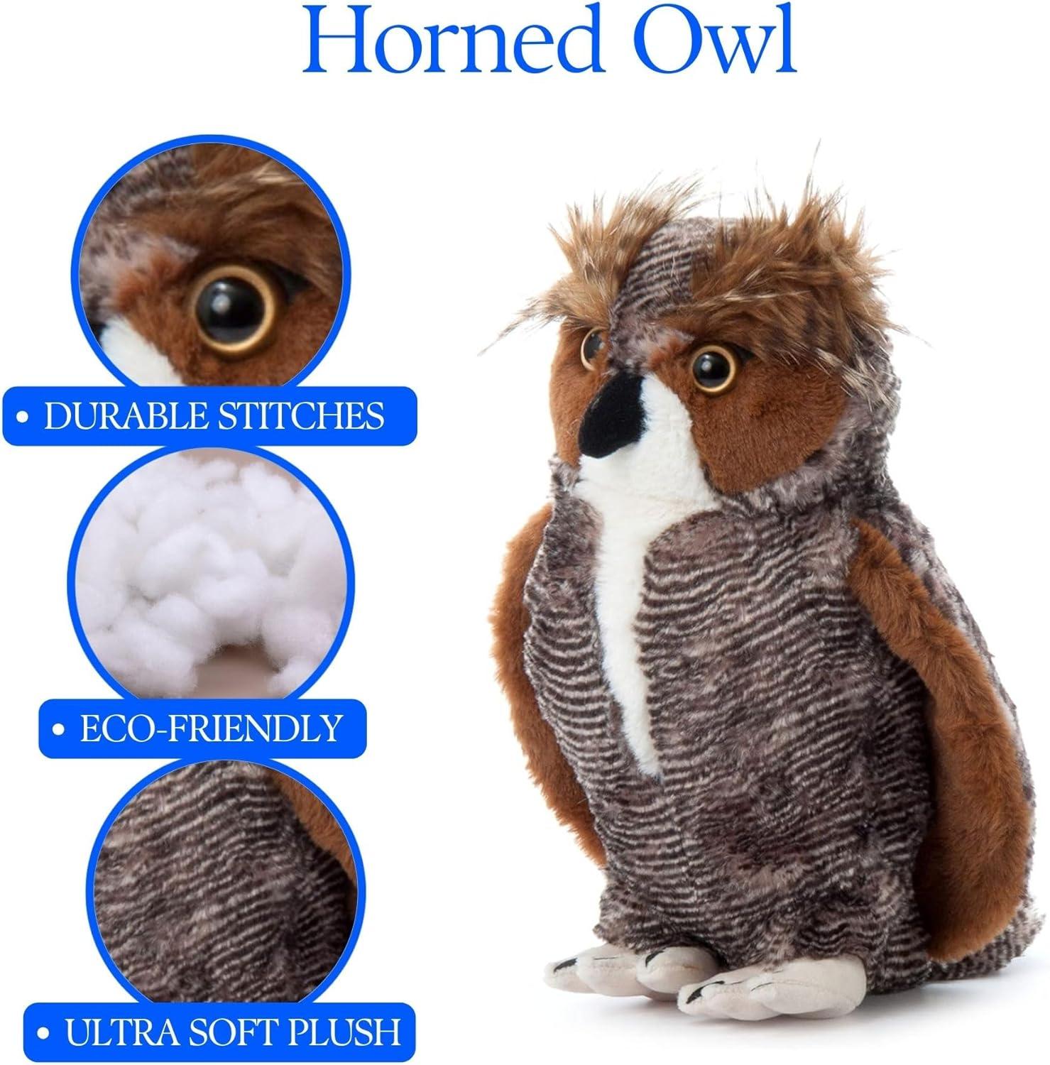 image:imageThe Petting Zoo Horned Owl Stuffed Animal Plushie Gifts for Kids Wild Onez Zoo Animals Horned Owl Plush Toy 12 Inches