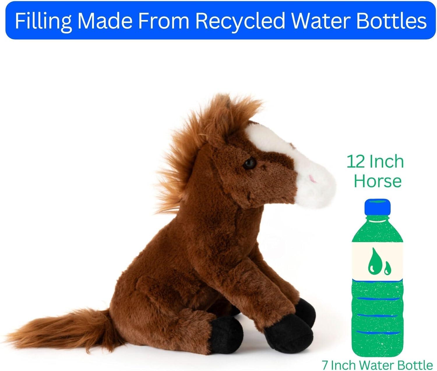 image:imageThe Petting Zoo Horse Stuffed Animal Plushie Gifts for Kids Wild Onez Farm Animals Horse Plush Toy 12 inches