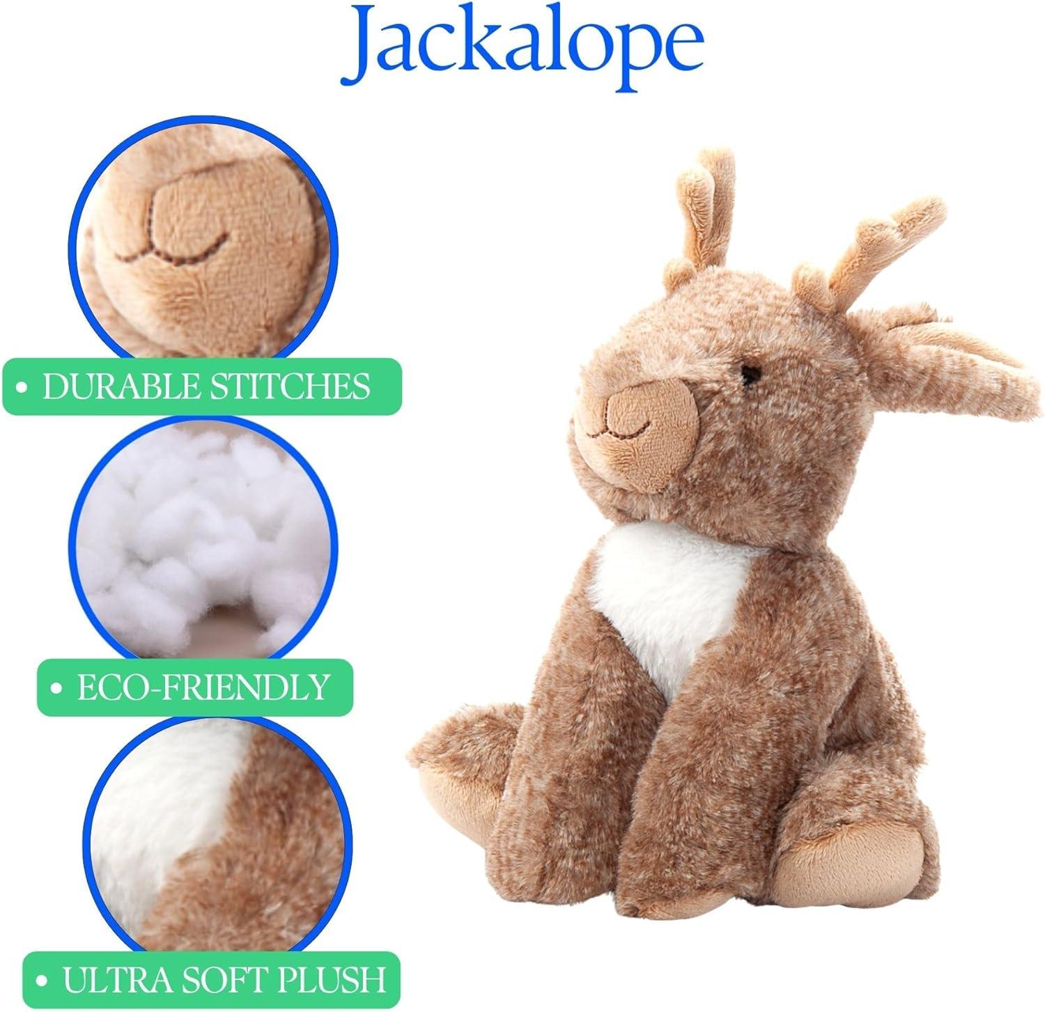 image:imageThe Petting Zoo Jackalope Stuffed Animal Plushie Gifts for Kids Wild Onez Wildlife Animals Jackalope Plush Toy 9 inches