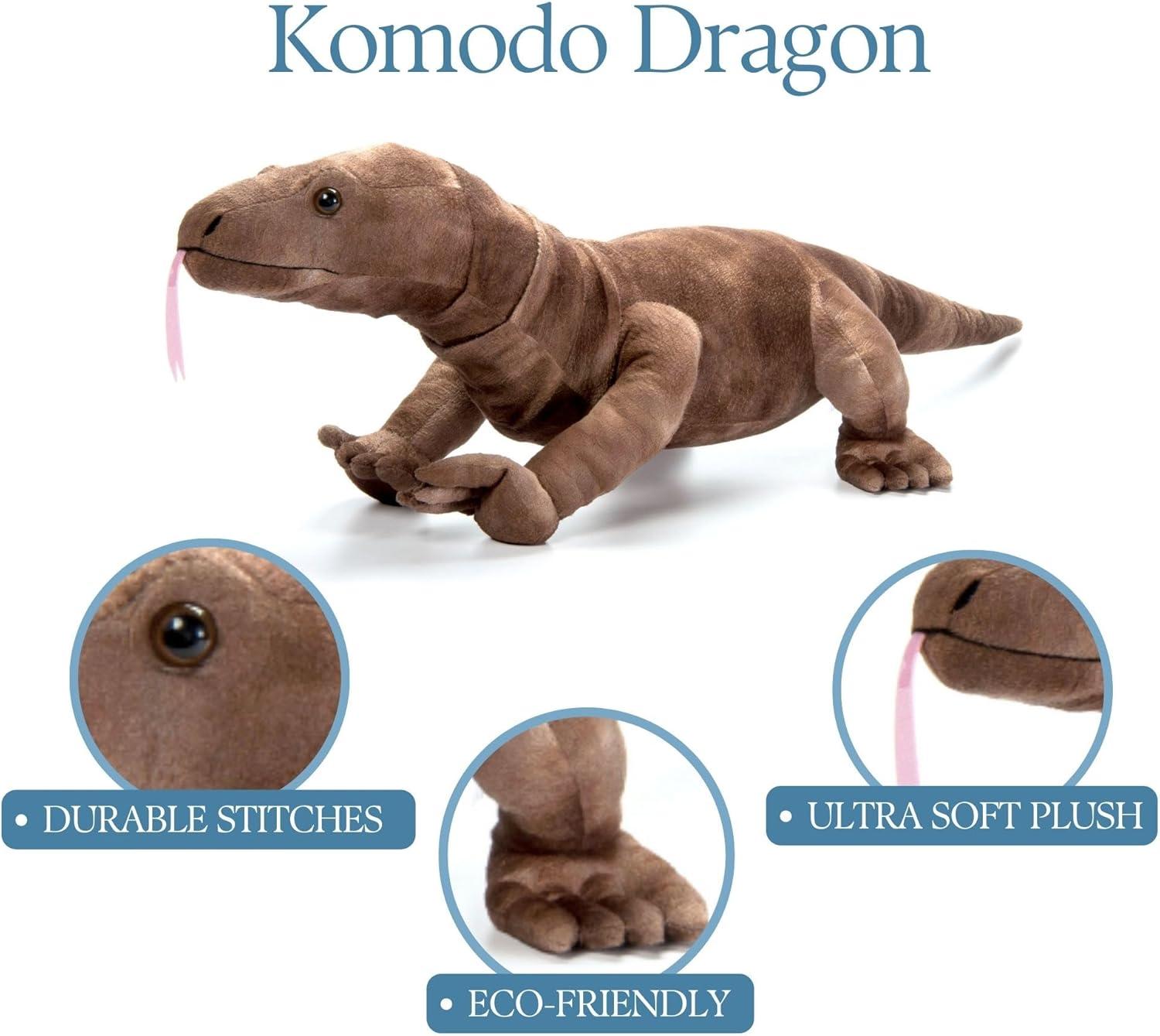 image:imageThe Petting Zoo Komodo Dragon Stuffed Animal Plushie Gifts for Kids Wild Onez Reptile Animals Dragon Plush Toy 34 Inches