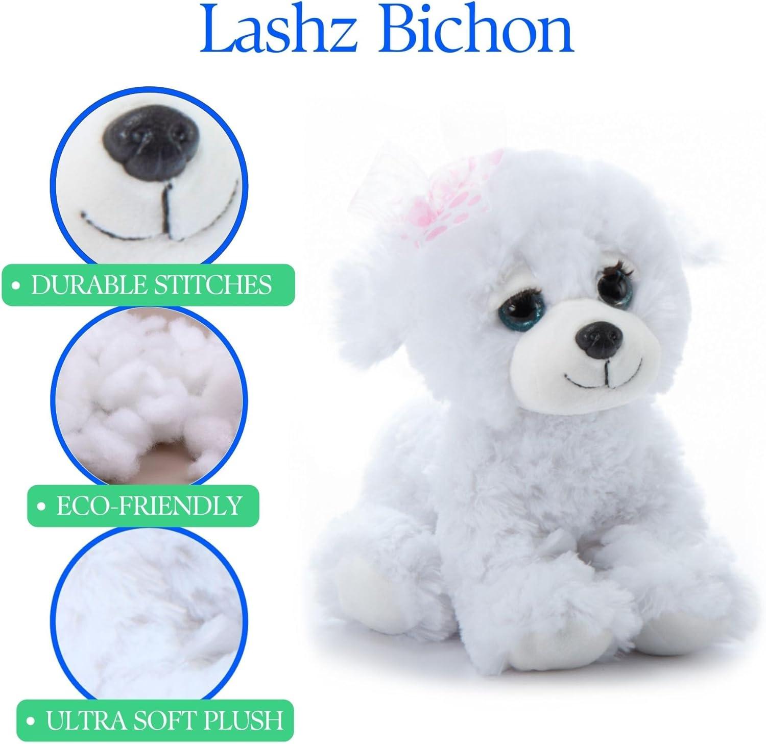 image:imageThe Petting Zoo Lashz Bichon Frise Dog Stuffed Animal Gifts for Girls Plush Toy 10 inches