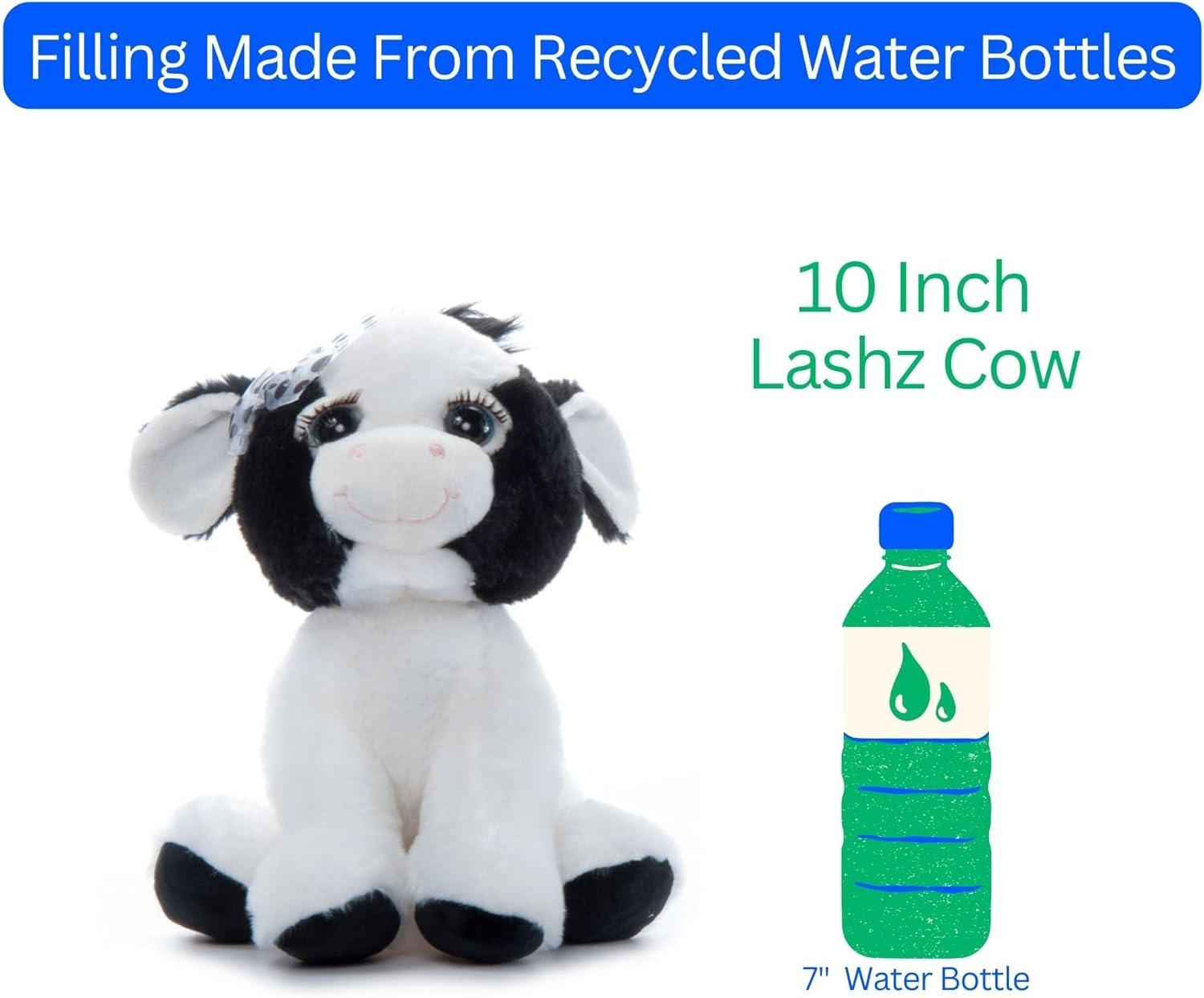 image:imageThe Petting Zoo Lashz Cow Stuffed Animal Gifts for Girls Plush Toy 10 inches