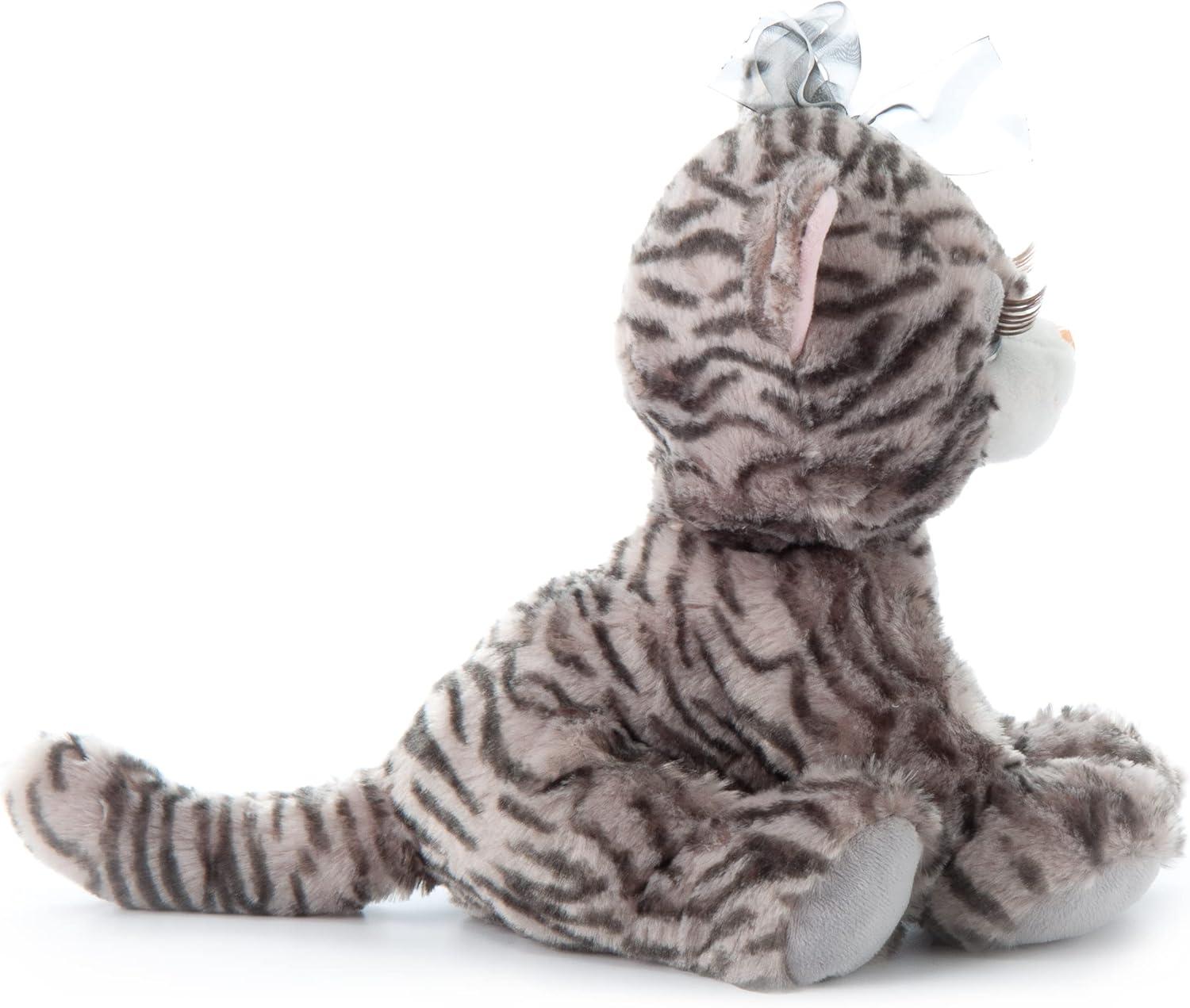 image:imageThe Petting Zoo Lashz Gray Tabby Cat Stuffed Animal Gifts for Girls Plush Toy 10 inches
