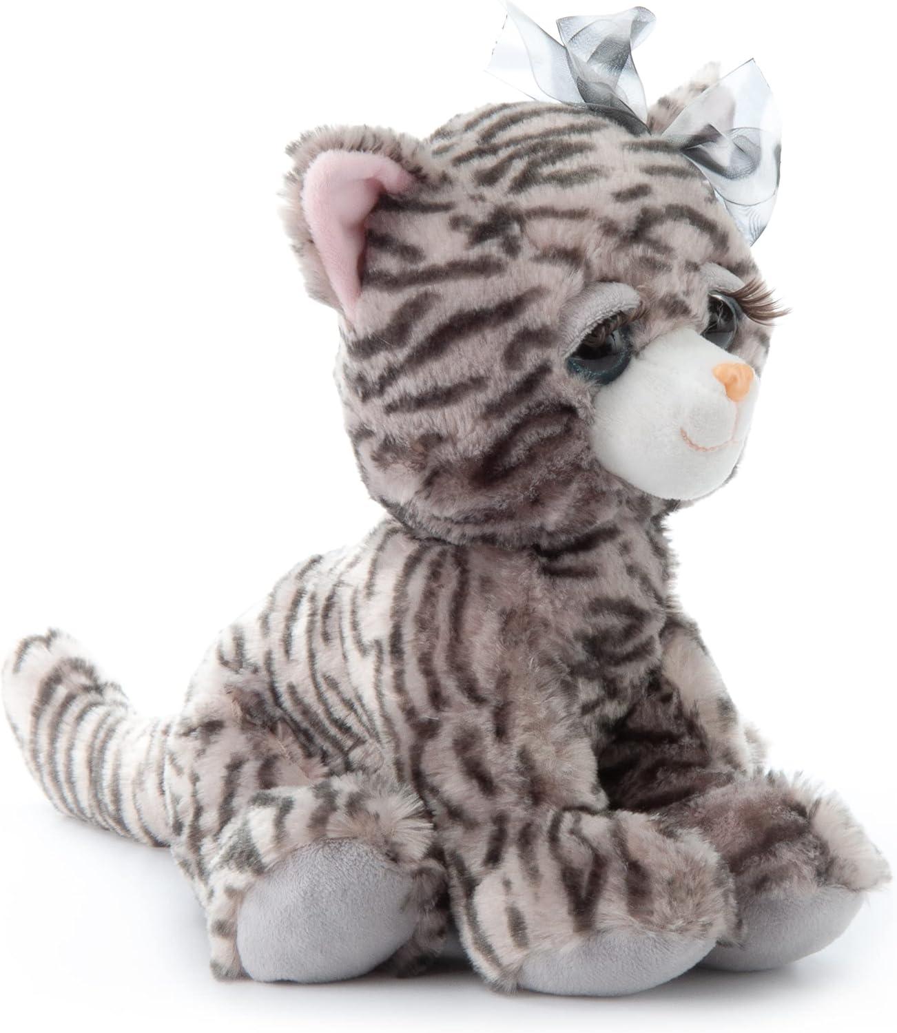 image:imageThe Petting Zoo Lashz Gray Tabby Cat Stuffed Animal Gifts for Girls Plush Toy 10 inches