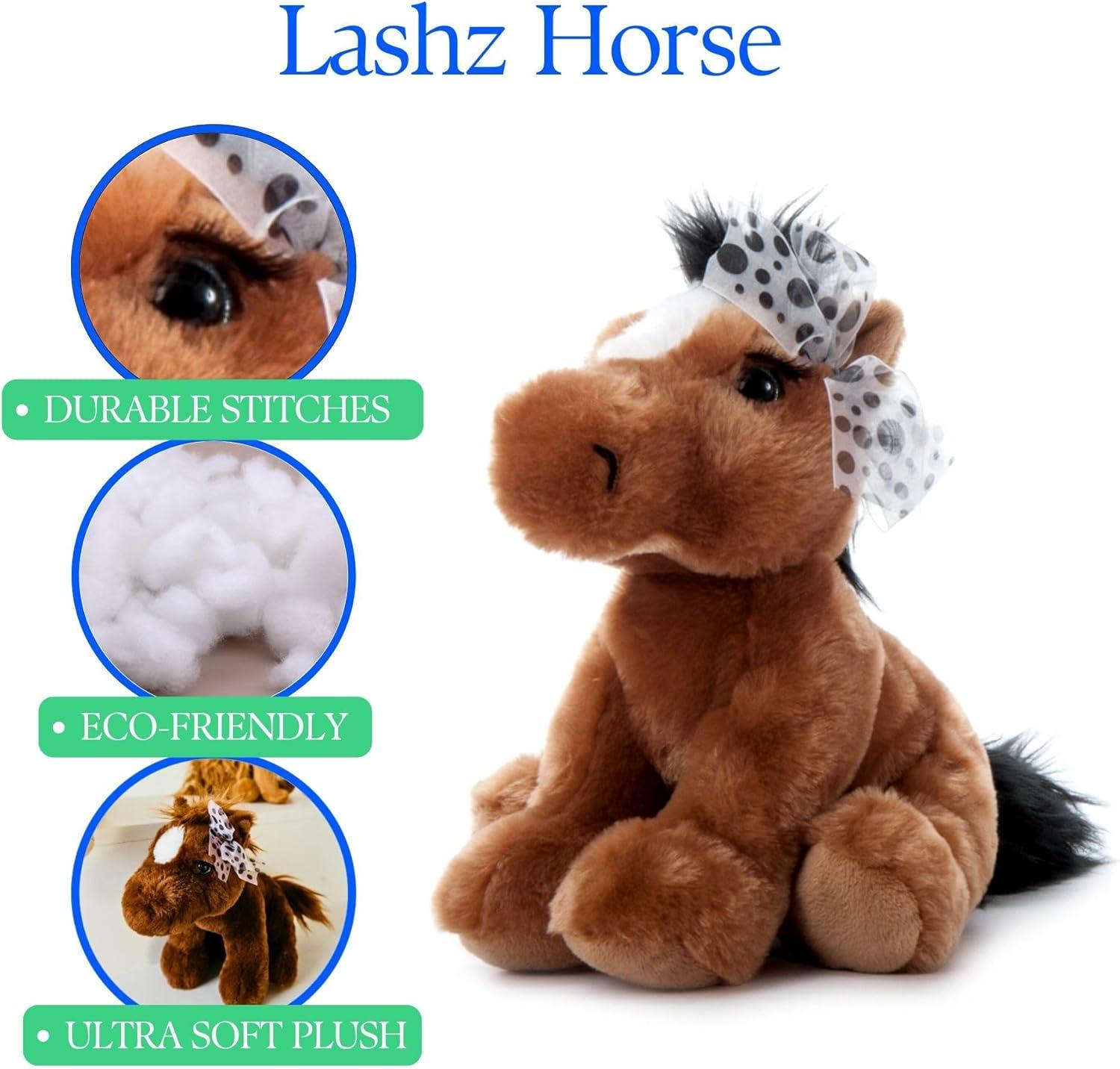 image:imageThe Petting Zoo Lashz Horse Stuffed Animal Gifts for Girls Horse Plush Toy 10 inches