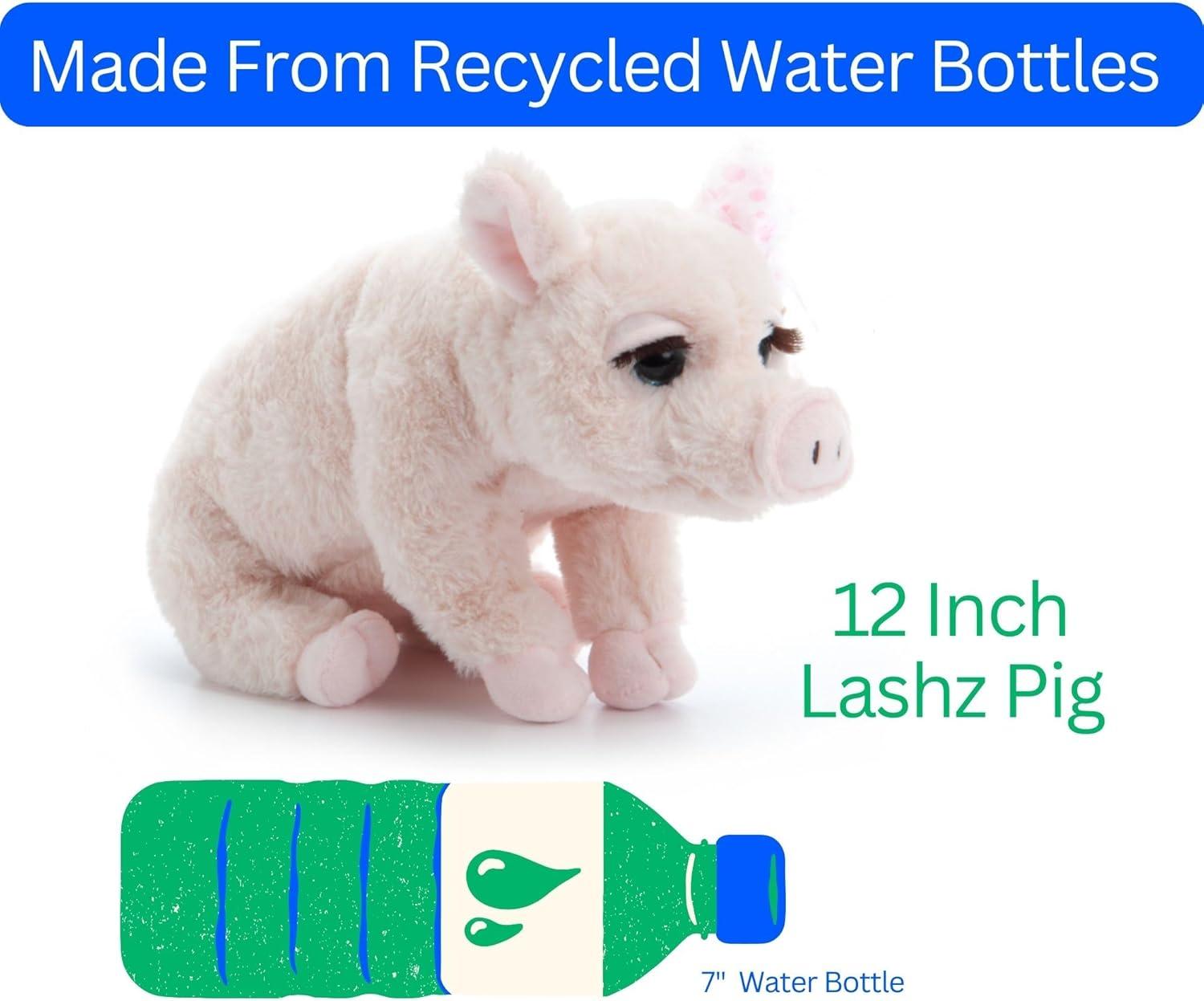 image:imageThe Petting Zoo Lashz Pig Stuffed Animal Gifts for Girls Pig Plush Toy 12 inches