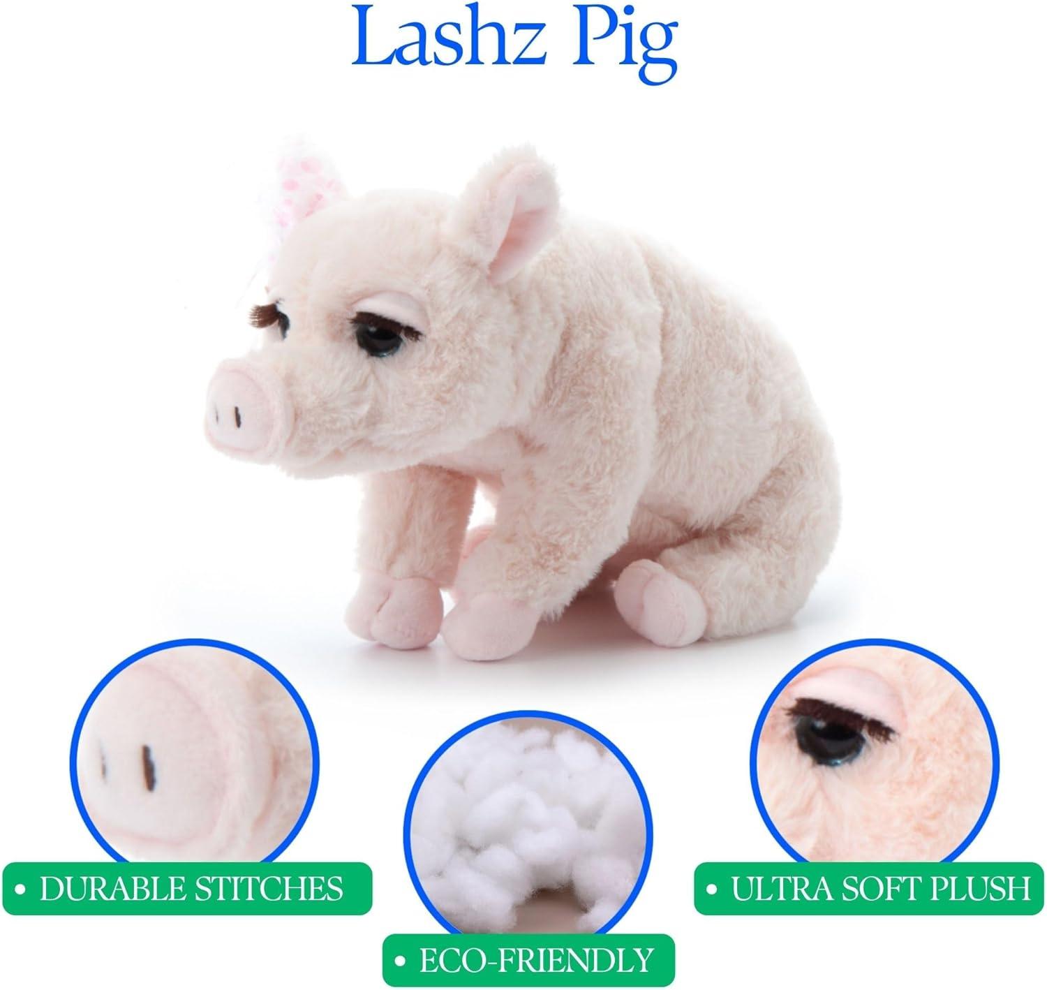 image:imageThe Petting Zoo Lashz Pig Stuffed Animal Gifts for Girls Pig Plush Toy 12 inches