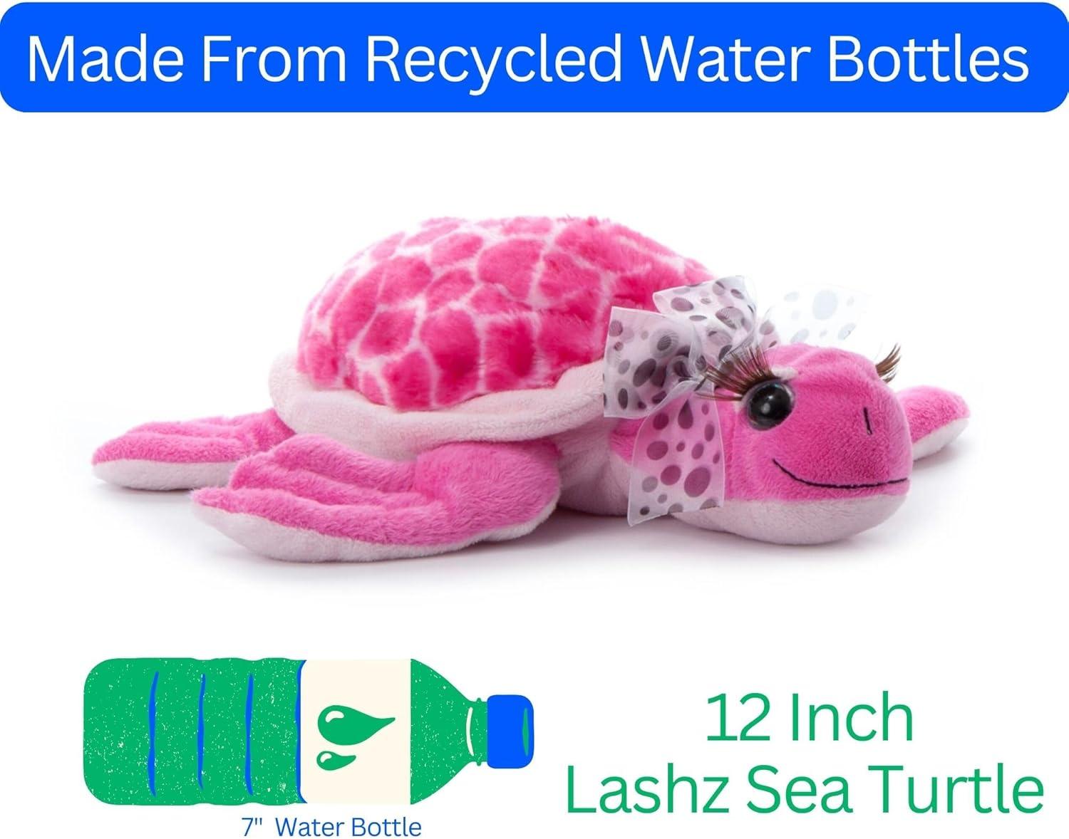 image:imageThe Petting Zoo Lashz Pink Sea Turtle Stuffed Animal Gifts for Girls Plush Toy 12 inches