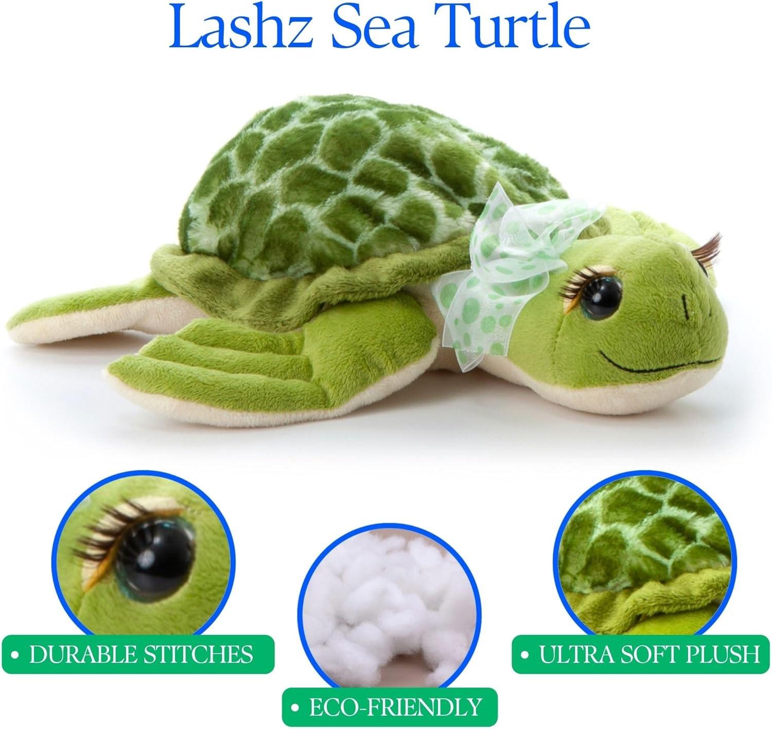 image:imageThe Petting Zoo Lashz Sea Turtle Stuffed Animal Gifts for Girls Plush Toy 12 inches