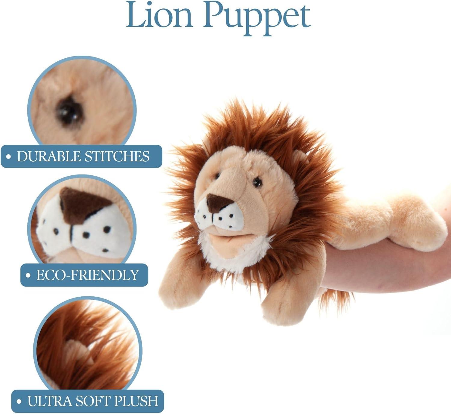 image:imageThe Petting Zoo Lion Hand Puppet Stuffed Animal Plushie Gifts for Kids Puppetz Animals Lion Interactive Puppets Plush Toy 16 Inches