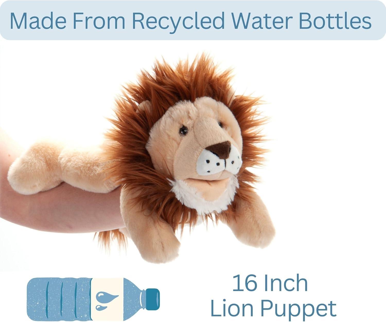 image:imageThe Petting Zoo Lion Hand Puppet Stuffed Animal Plushie Gifts for Kids Puppetz Animals Lion Interactive Puppets Plush Toy 16 Inches