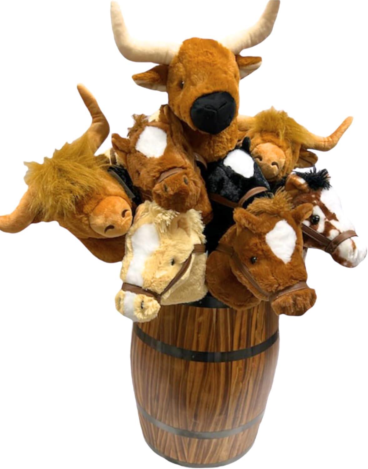 image:imageThe Petting Zoo Longhorn Stuffed Animal Plushie Gifts for Kids Ride Along Hobby Animals Natural Longhorn Plush Toy 36 inches