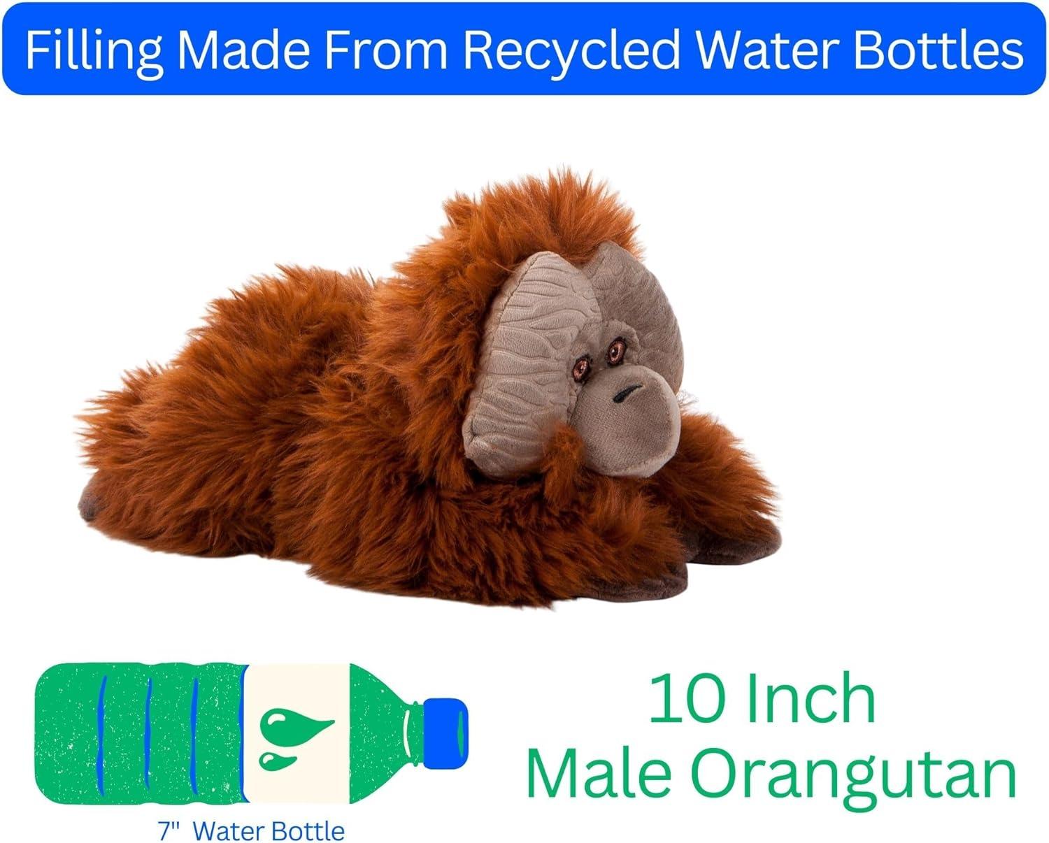 image:imageThe Petting Zoo Male Orangutan Stuffed Animal Plushie Gifts for Kids Earth Keeperz Rainforest Animals Zoologee Orange Male Orangutan Plush Toy 10 inches